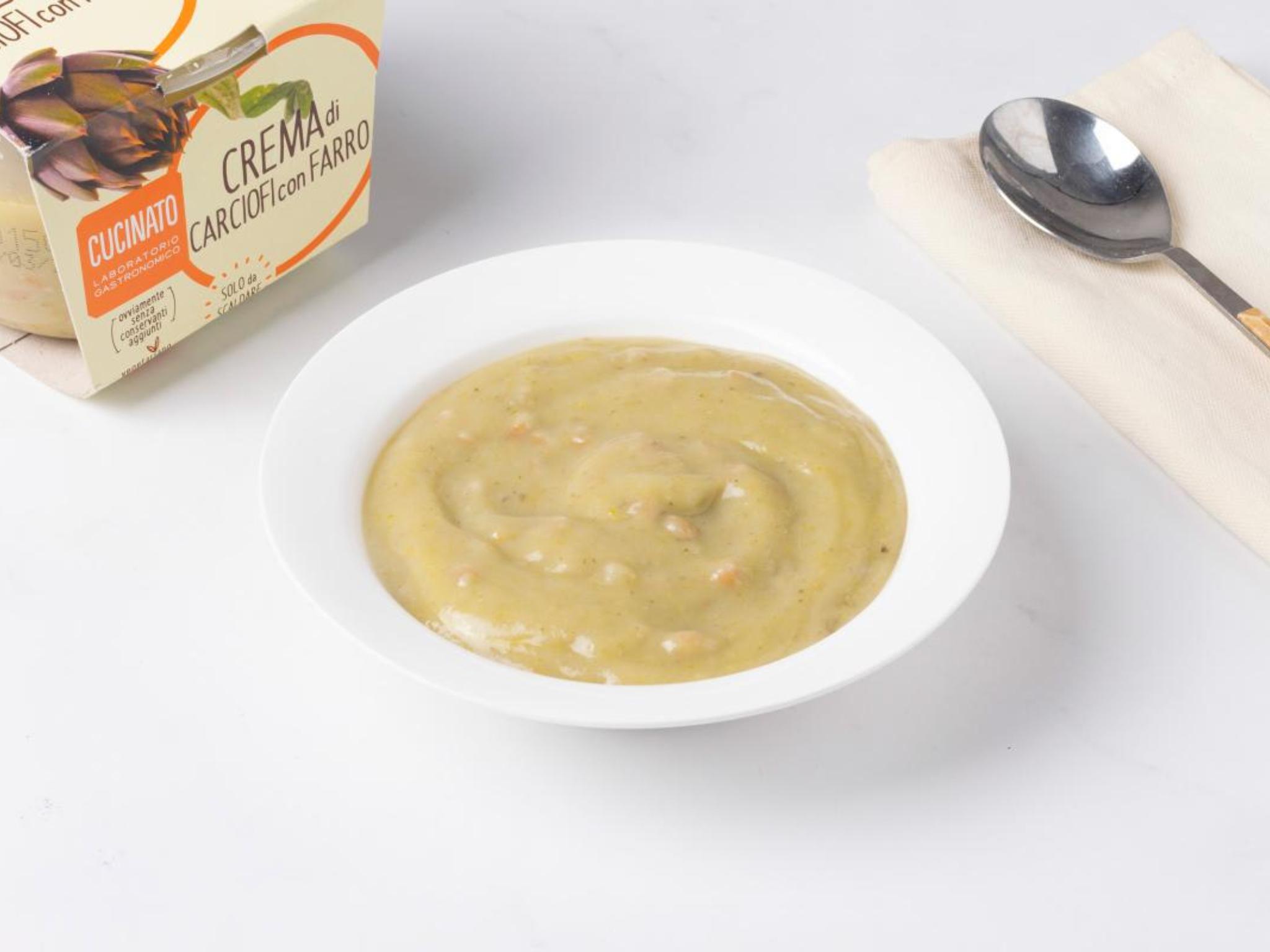 Crema di carciofi con farro