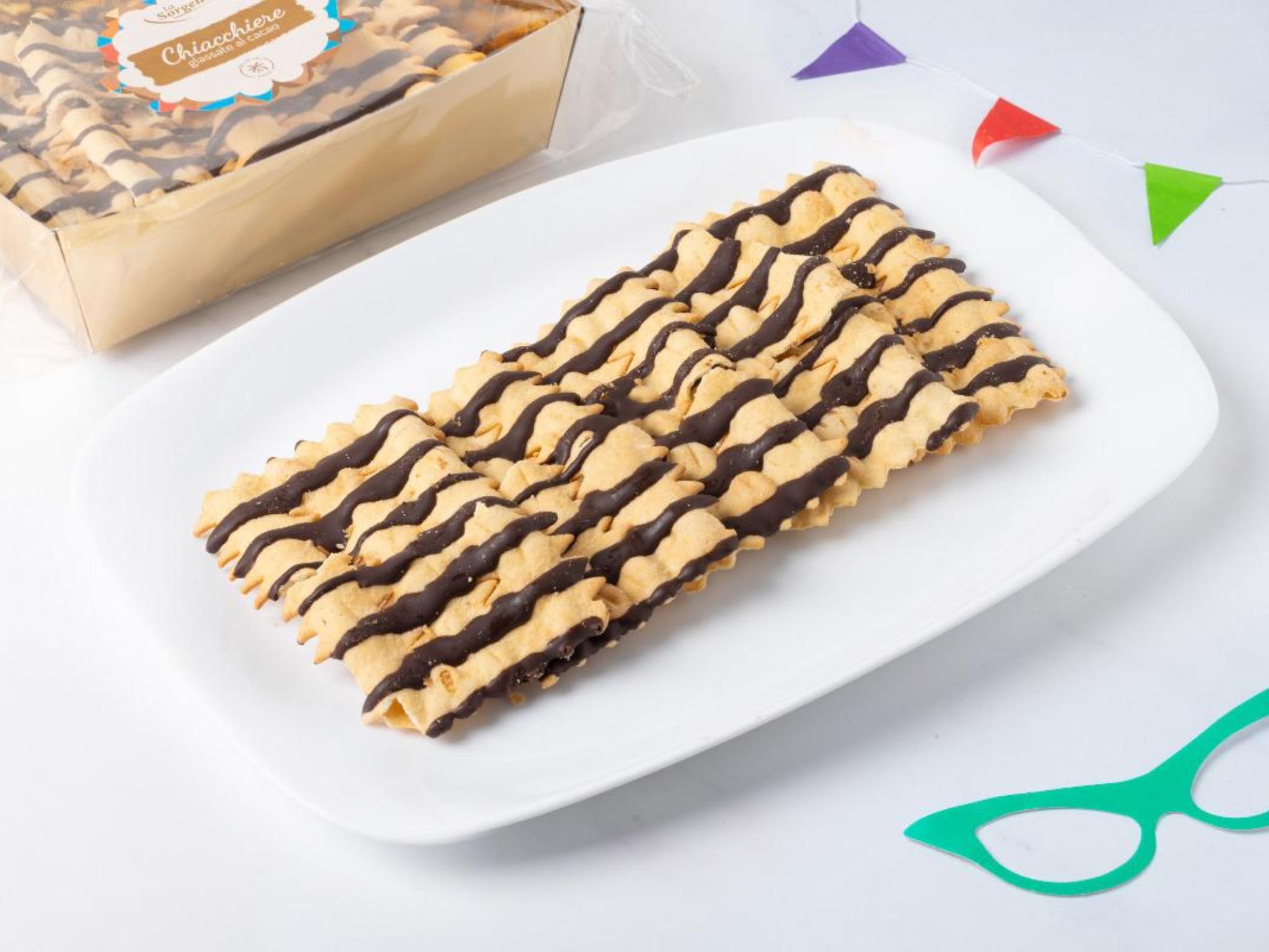 Chiacchiere ricoperte di cioccolato