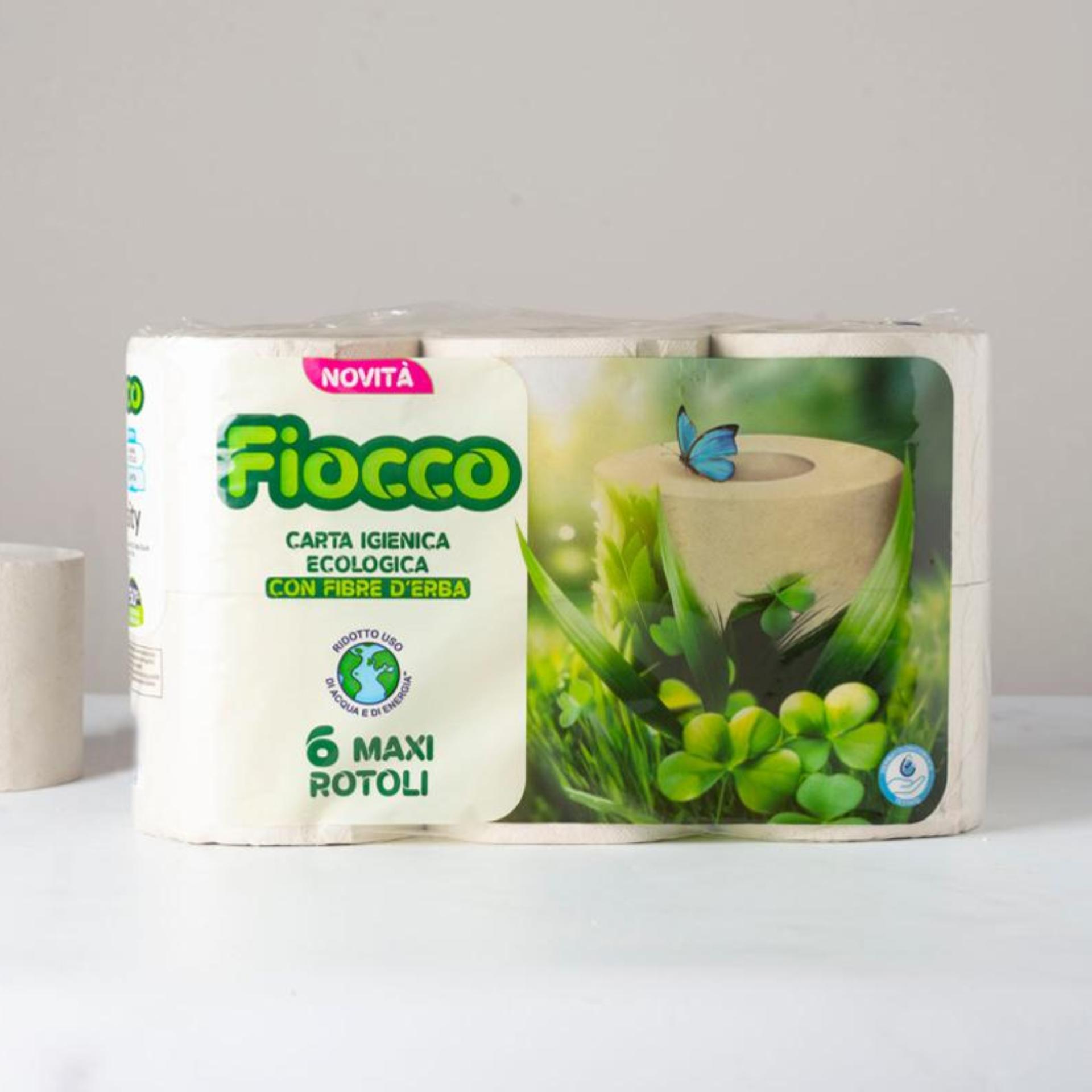 6 rotoli carta igienica con fibre d'erba ECO