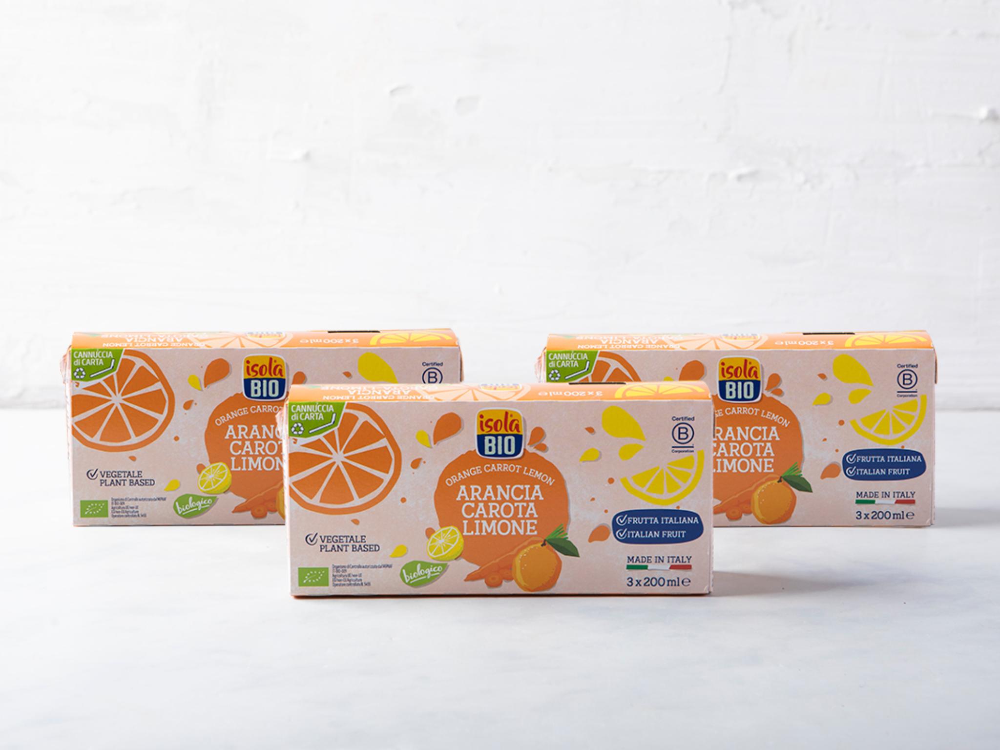 3 Succo arancia, carota e limone BIO