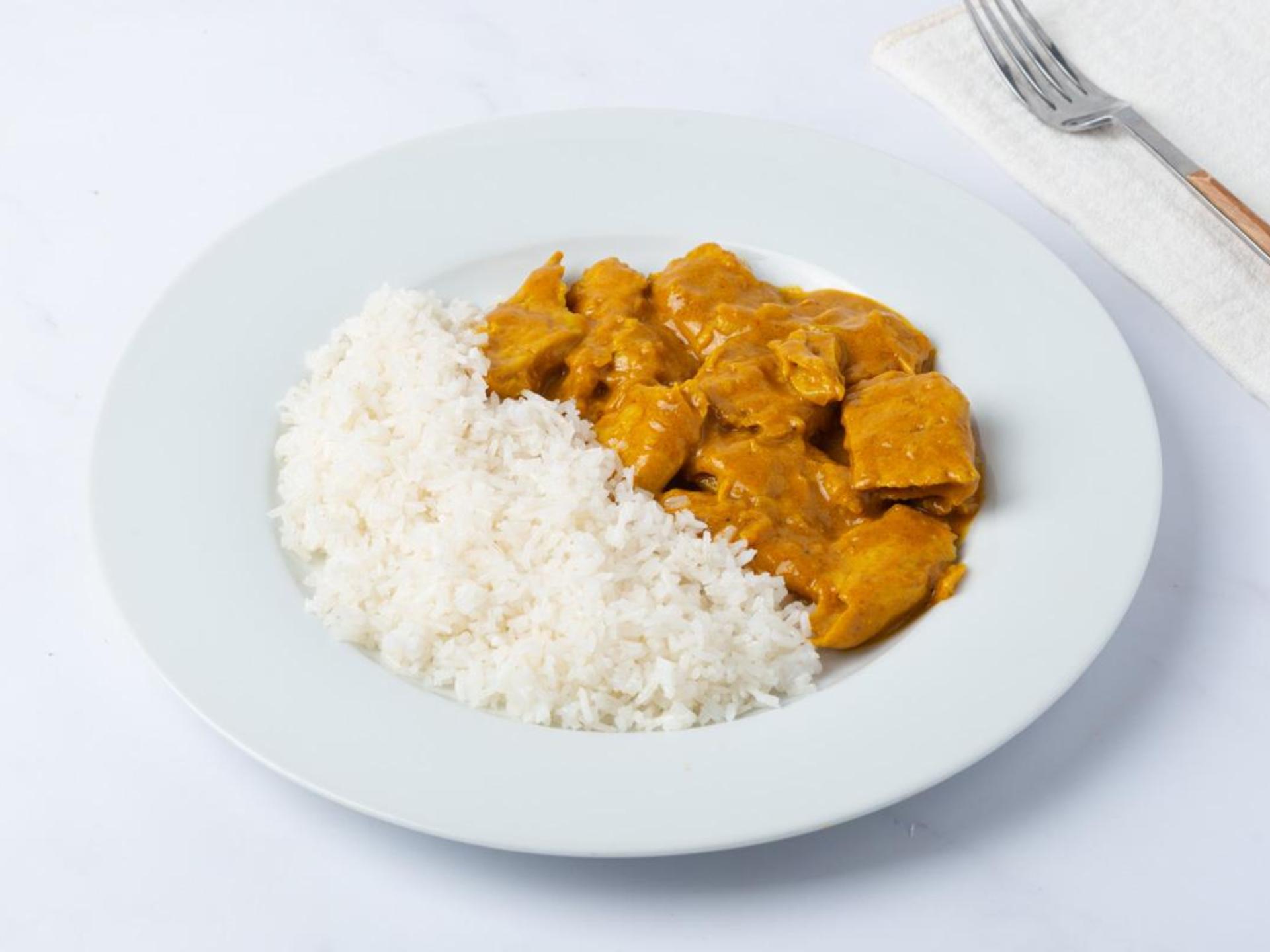 Bocconcini veg al curry e riso basmati