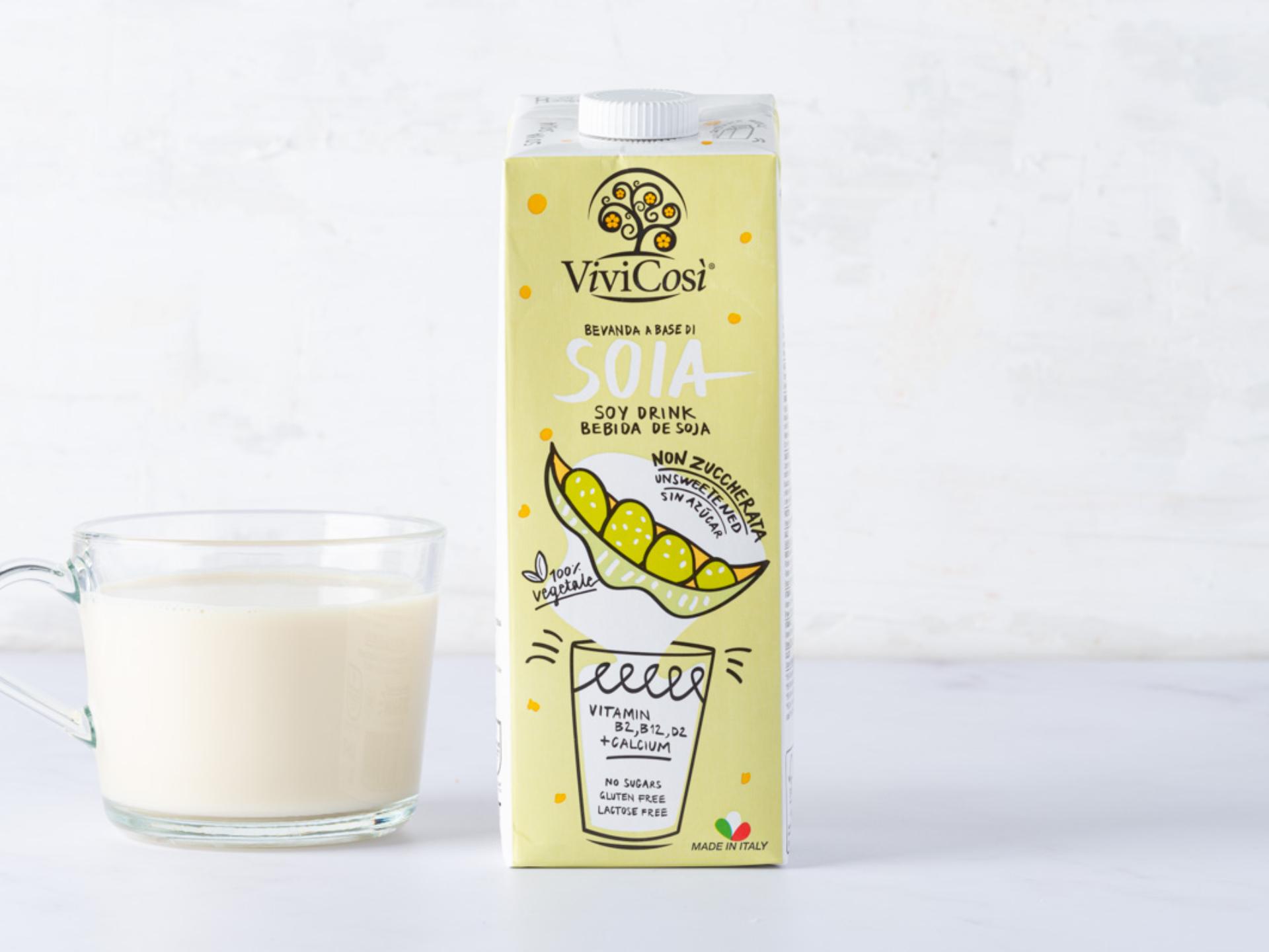 Bevanda di soia senza zuccheri aggiunti con calcio e vitamine