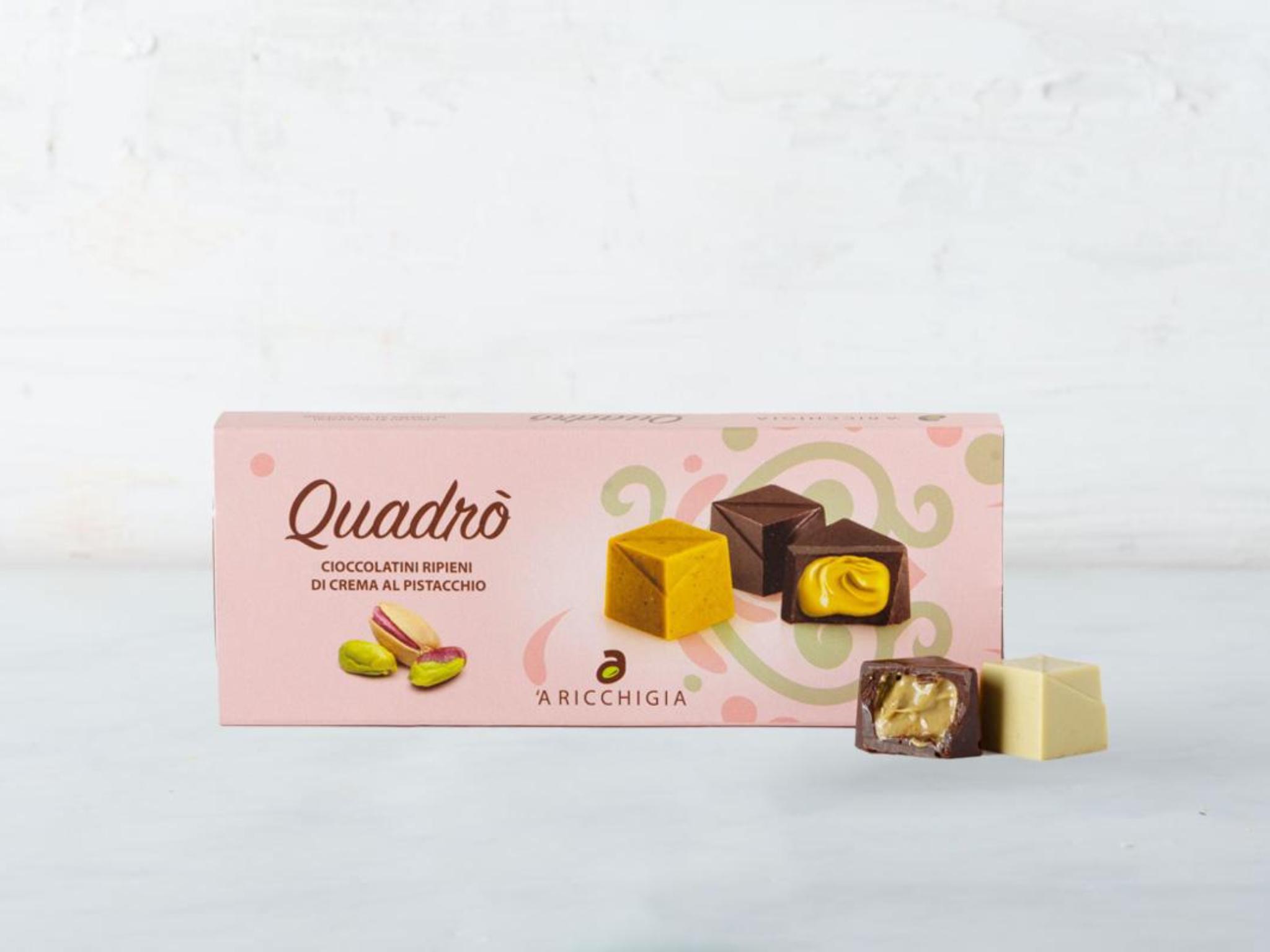 Cioccolatini ripieni di crema al pistacchio