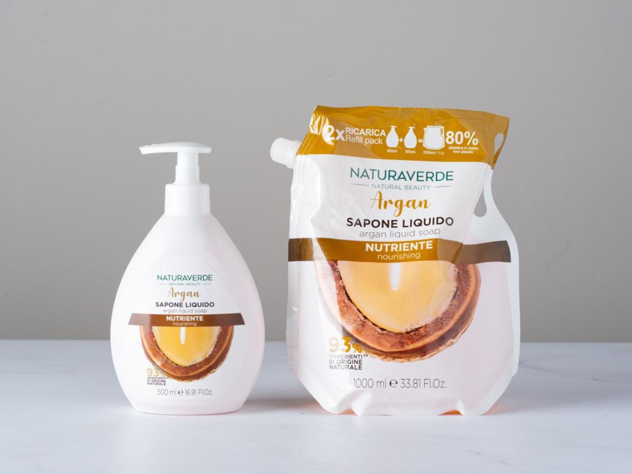Scorta sapone mani all'argan