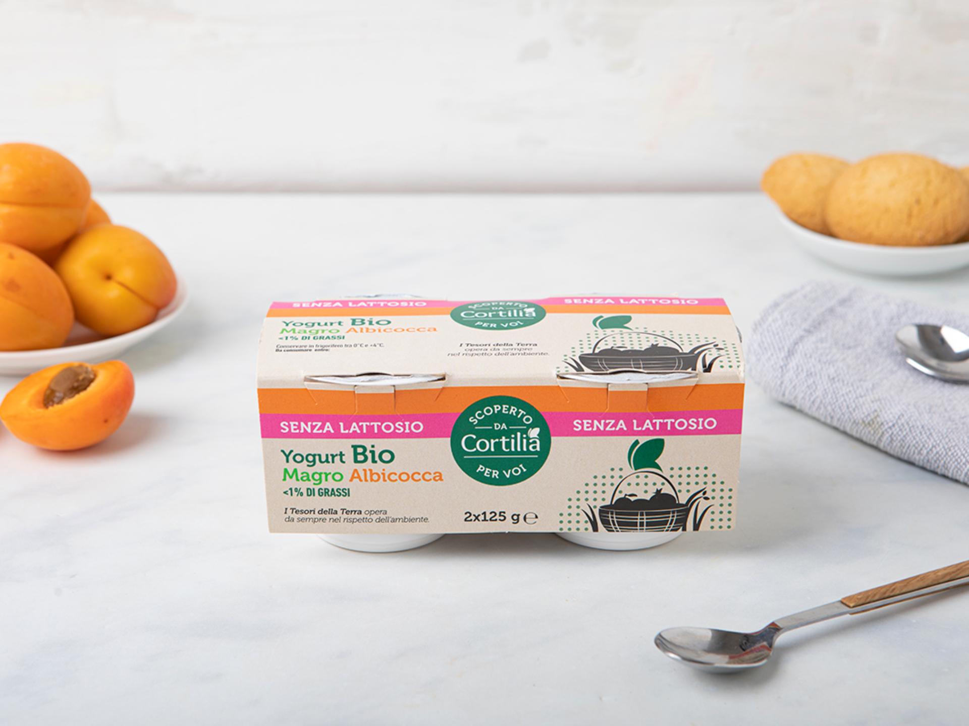 Yogurt magro all'albicocca senza lattosio BIO