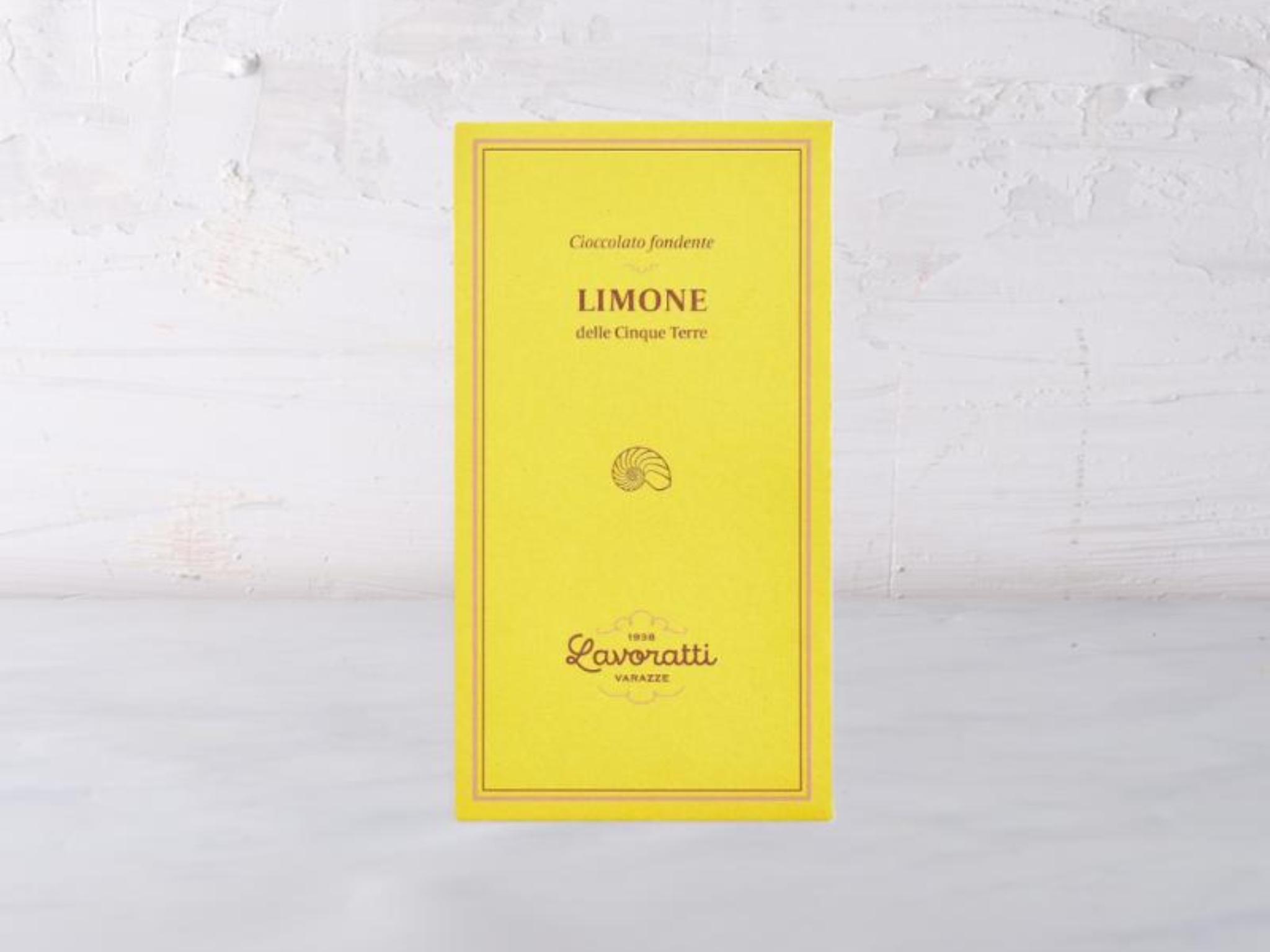 Tavoletta di cioccolato fondente con limone delle Cinque Terre