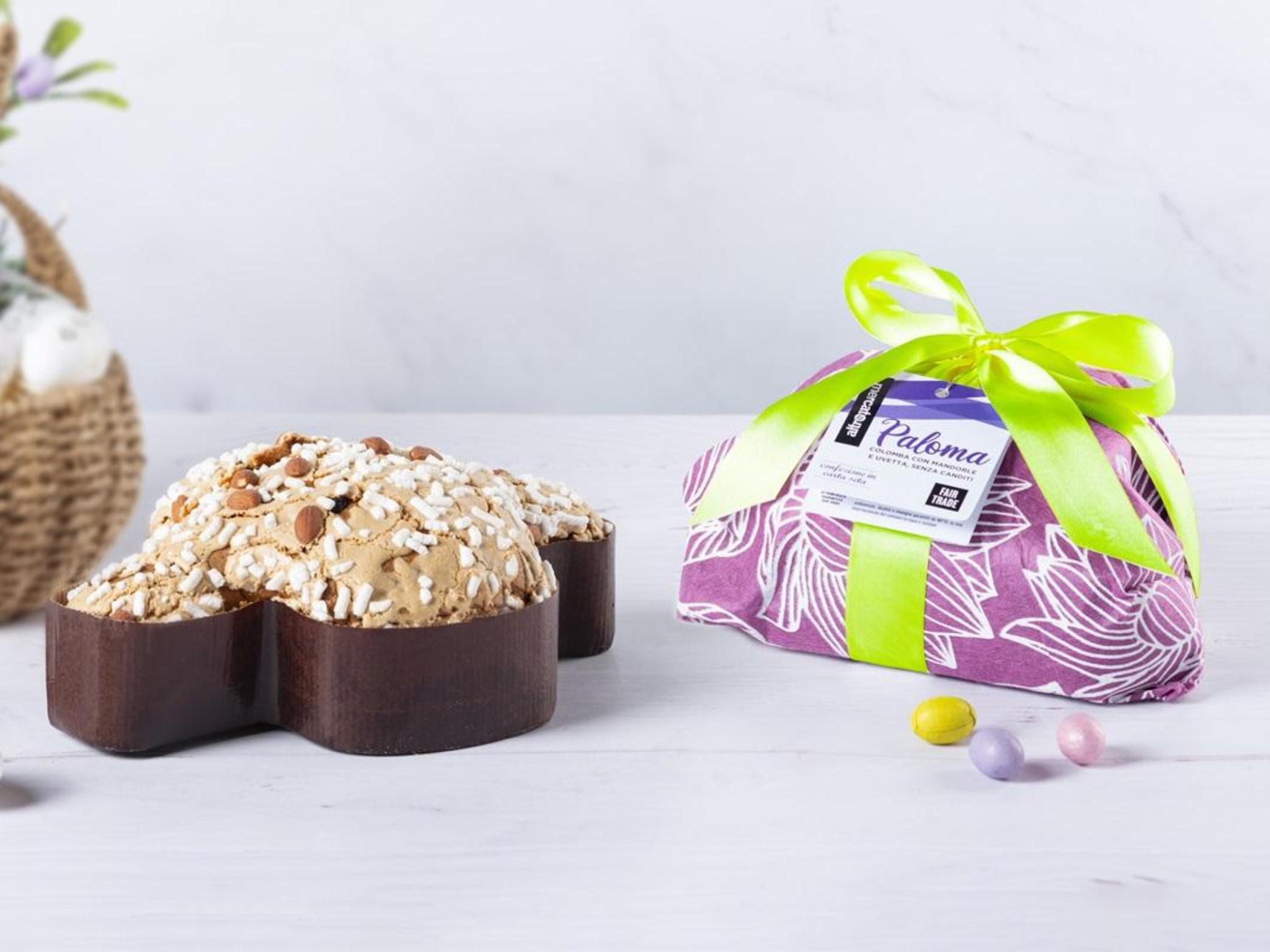 Colomba con mandorle e uvetta senza canditi