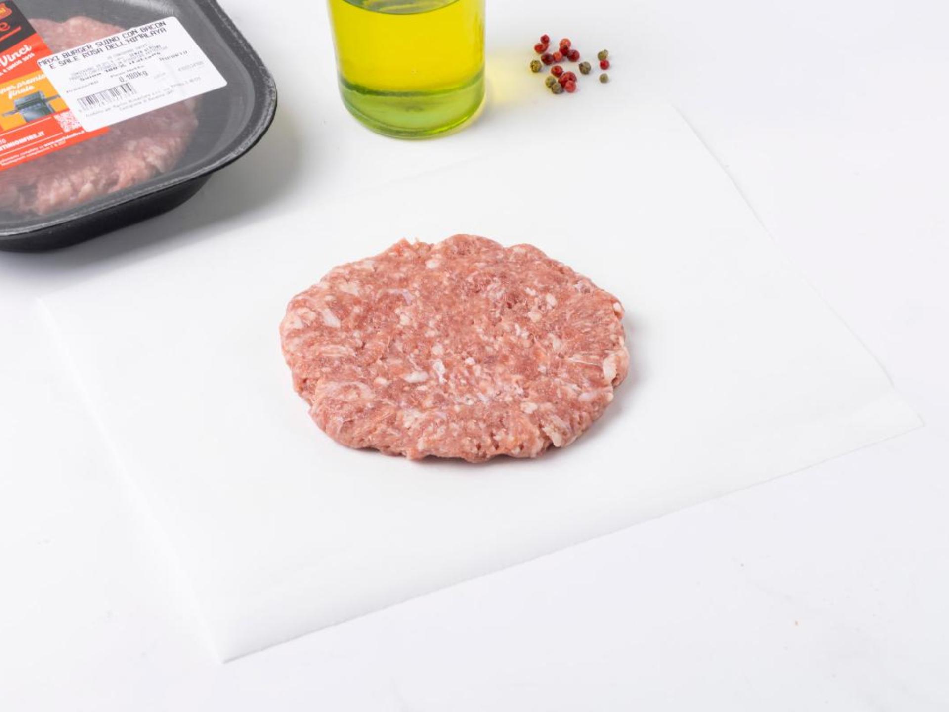 Maxi hamburger di suino con bacon