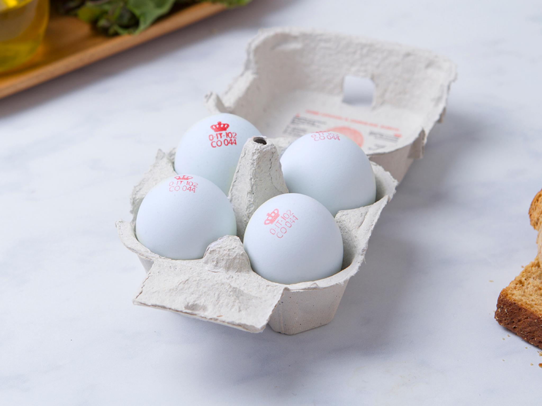 4 uova azzurre di gallina Araucana BIO