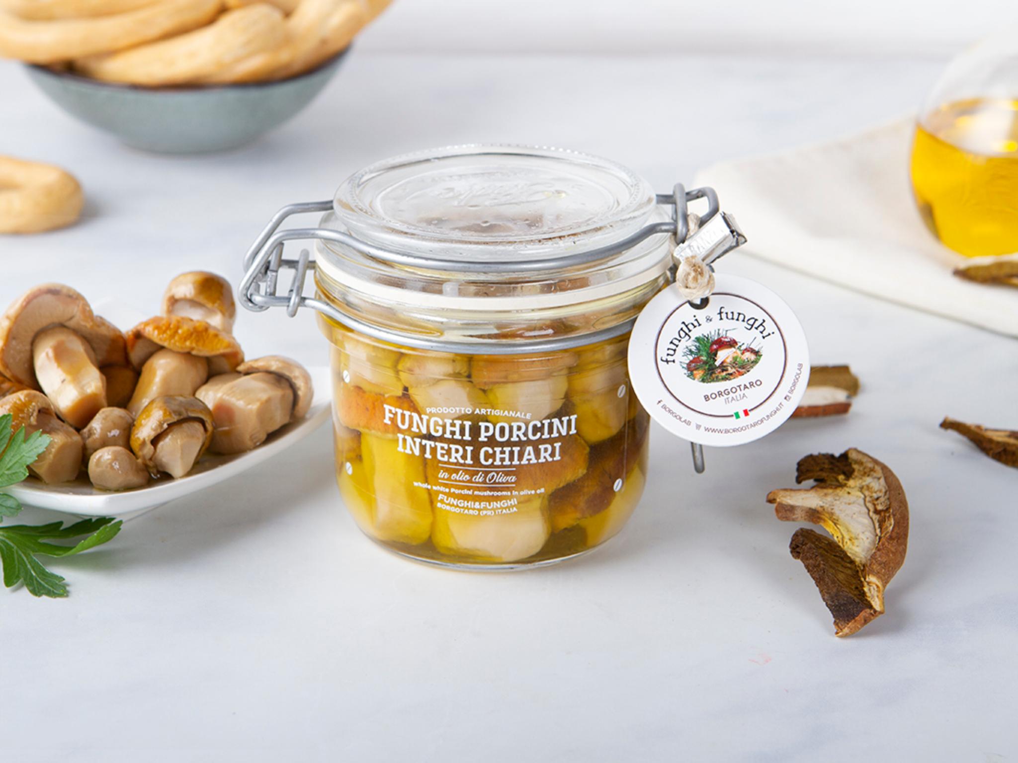 Funghi Porcini chiari interi in olio di oliva