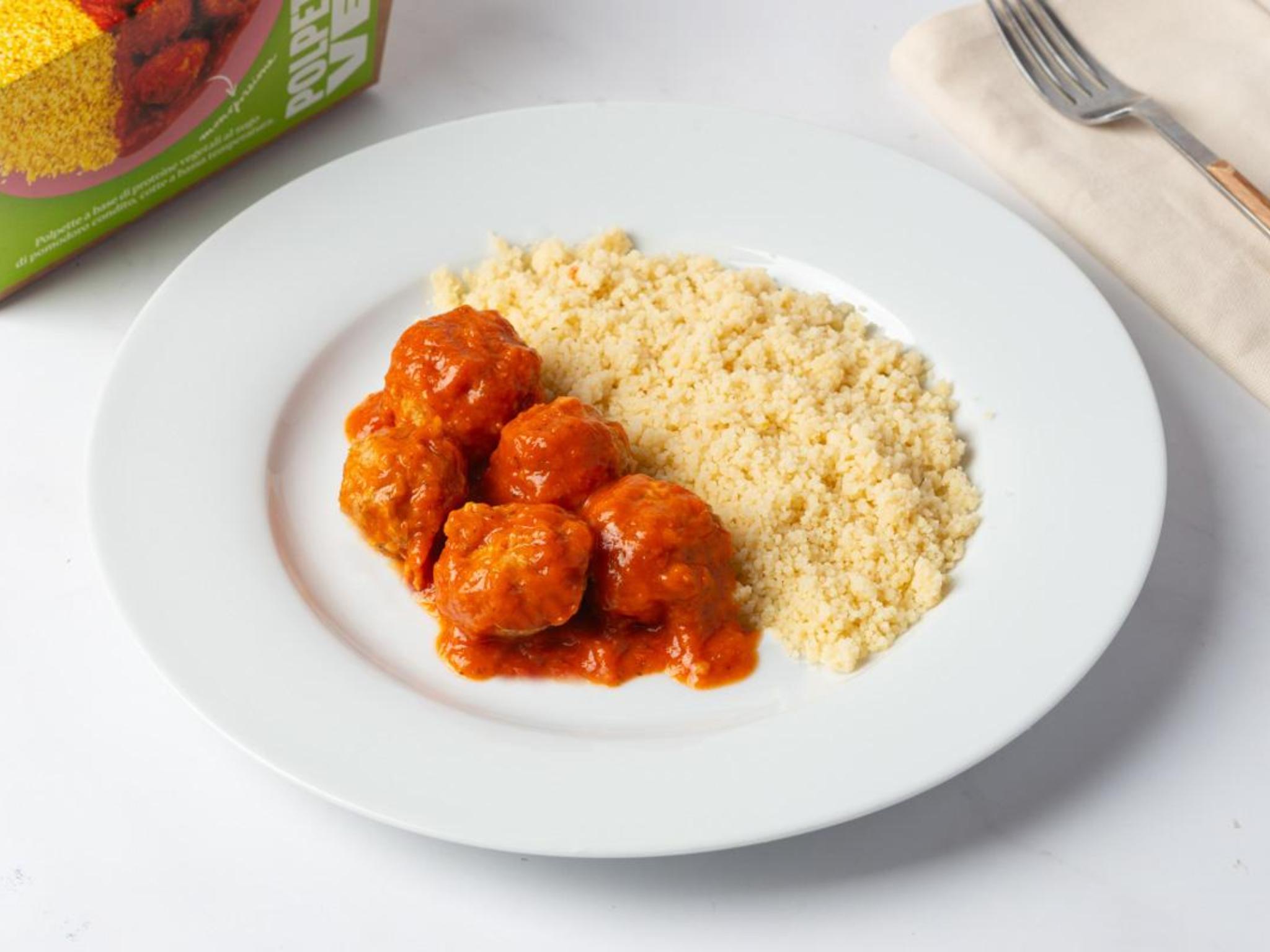 Polpette vegetariane al sugo con cous cous