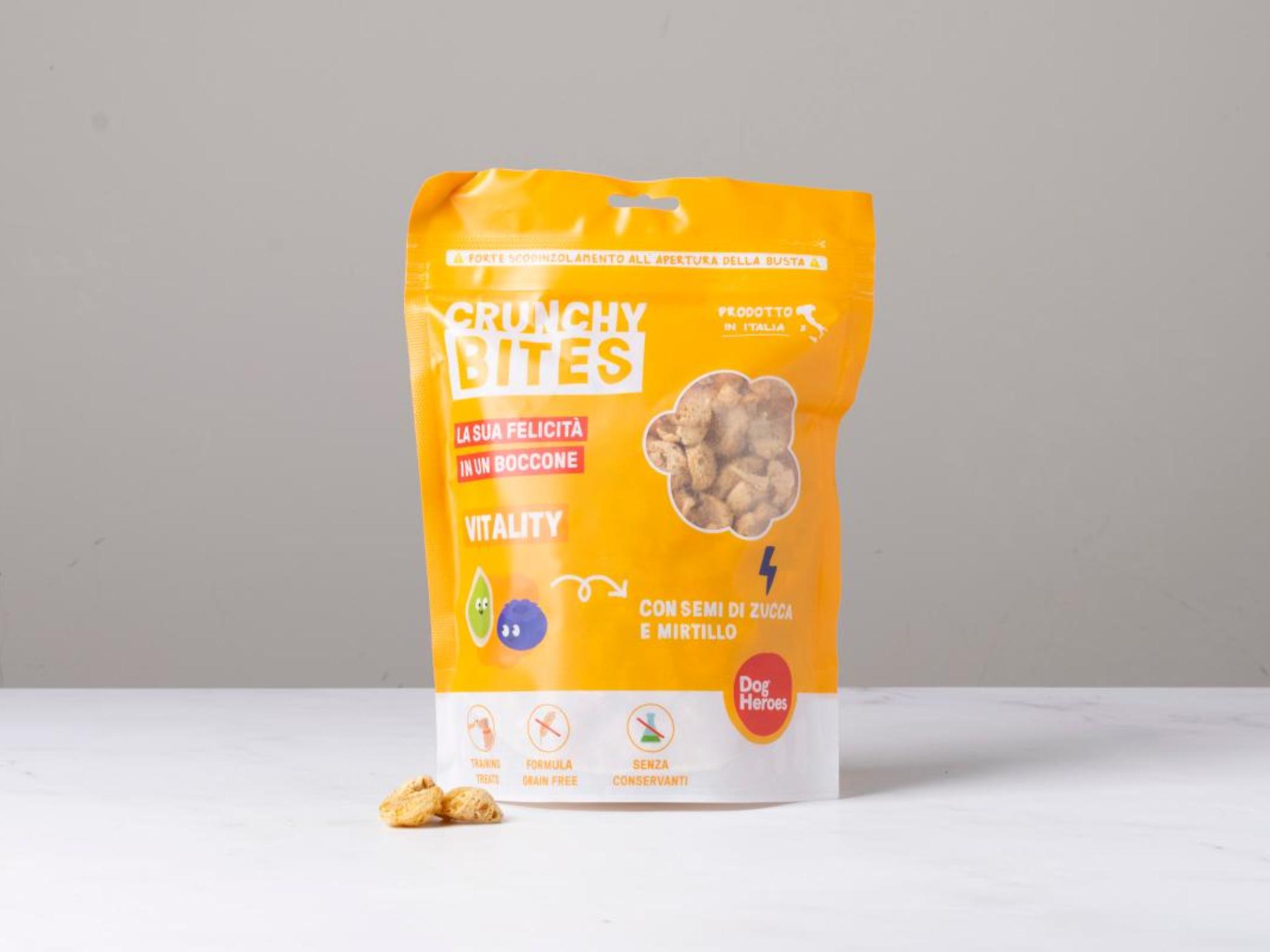 Snack per cani con semi di zucca e mirtilli