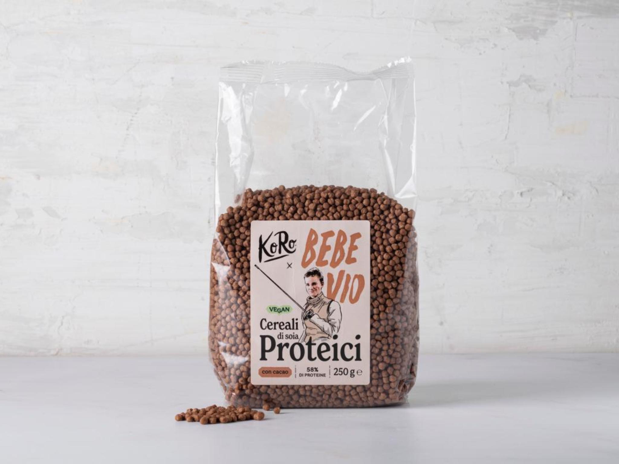 Cereali di soia proteici con cacao “KoRo x Bebe Vio”