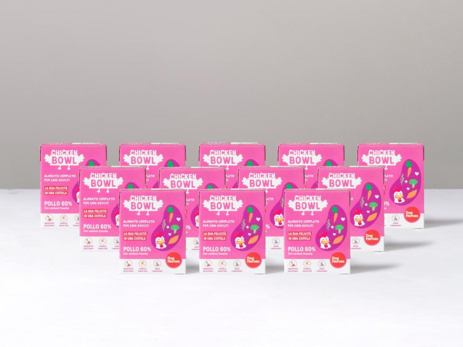 12 Cibo umido per cani 60% pollo