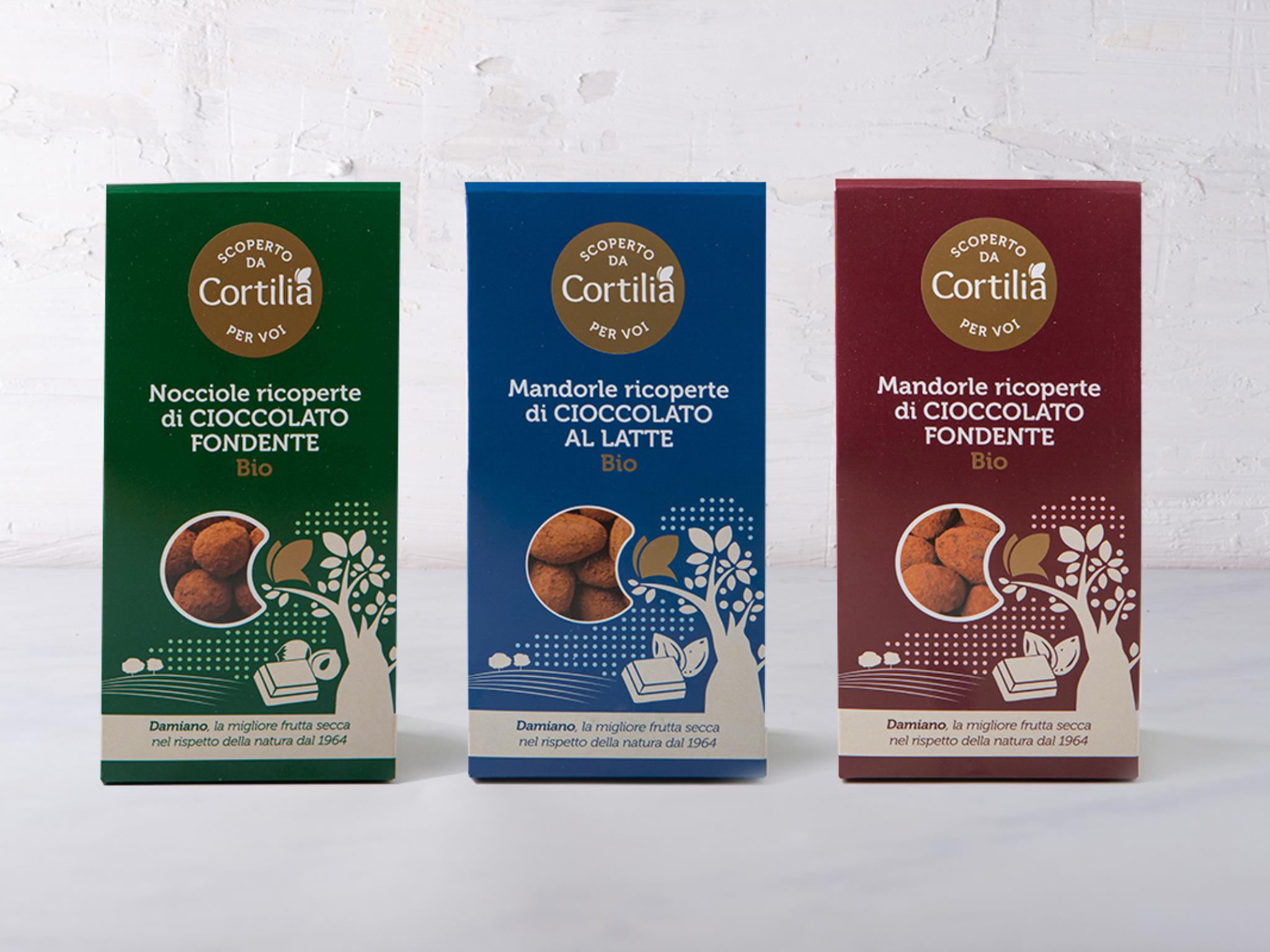 Degustazione mandorle e nocciole al cioccolato