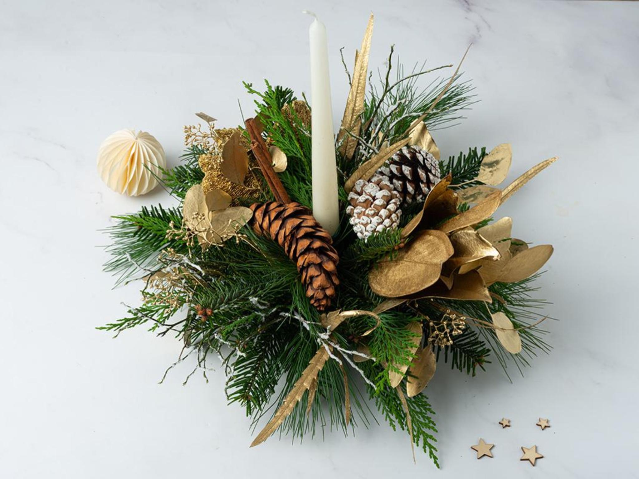 Centro tavola ORO con candela