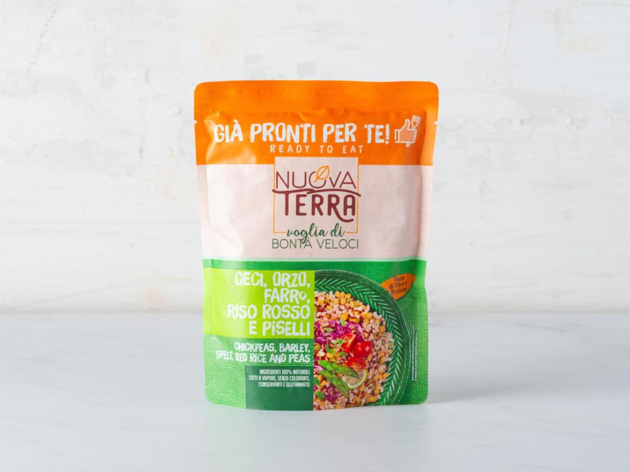 Mix di ceci, orzo, farro, riso rosso e piselli