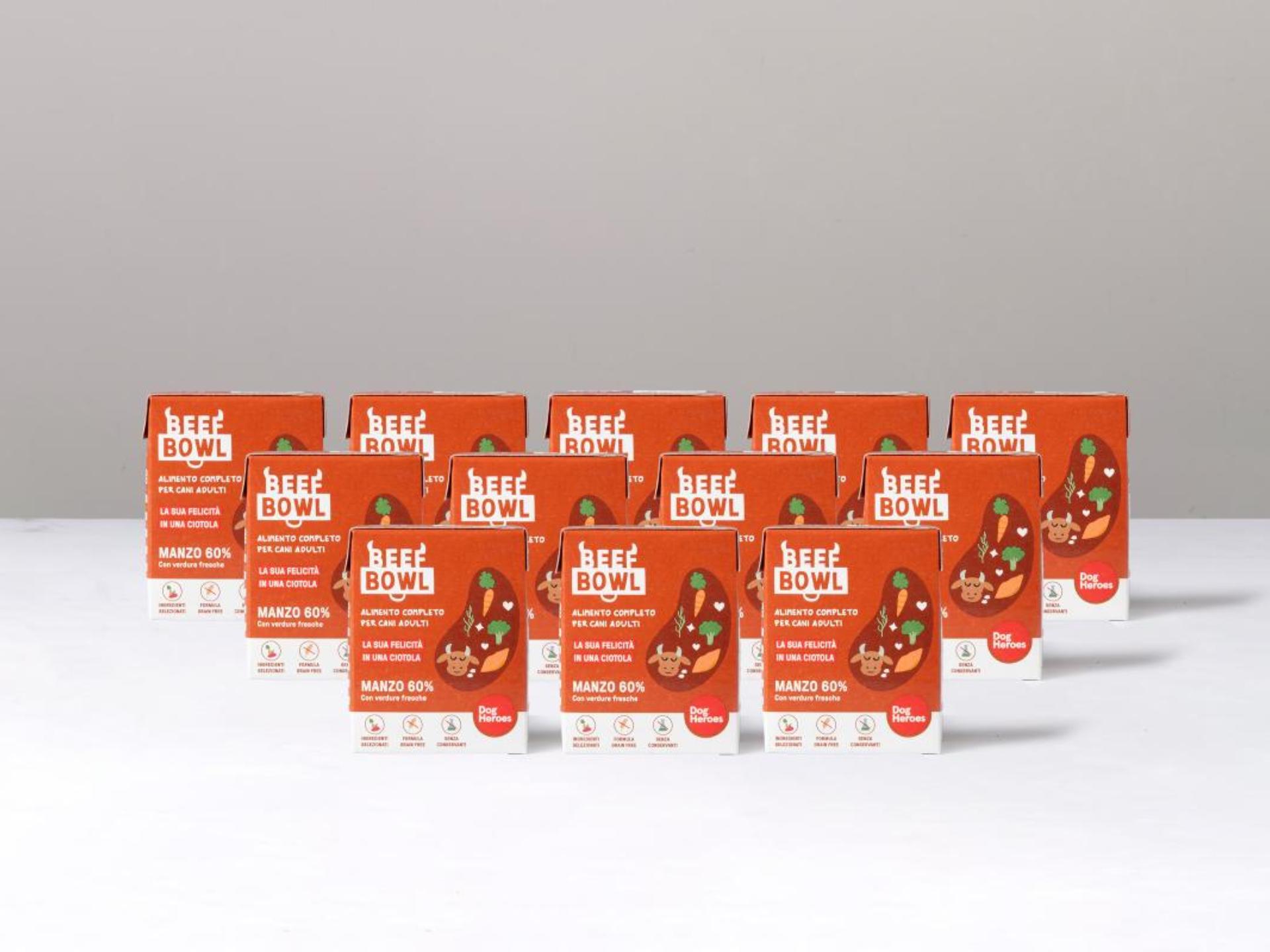 12 Cibo umido per cani 60% manzo