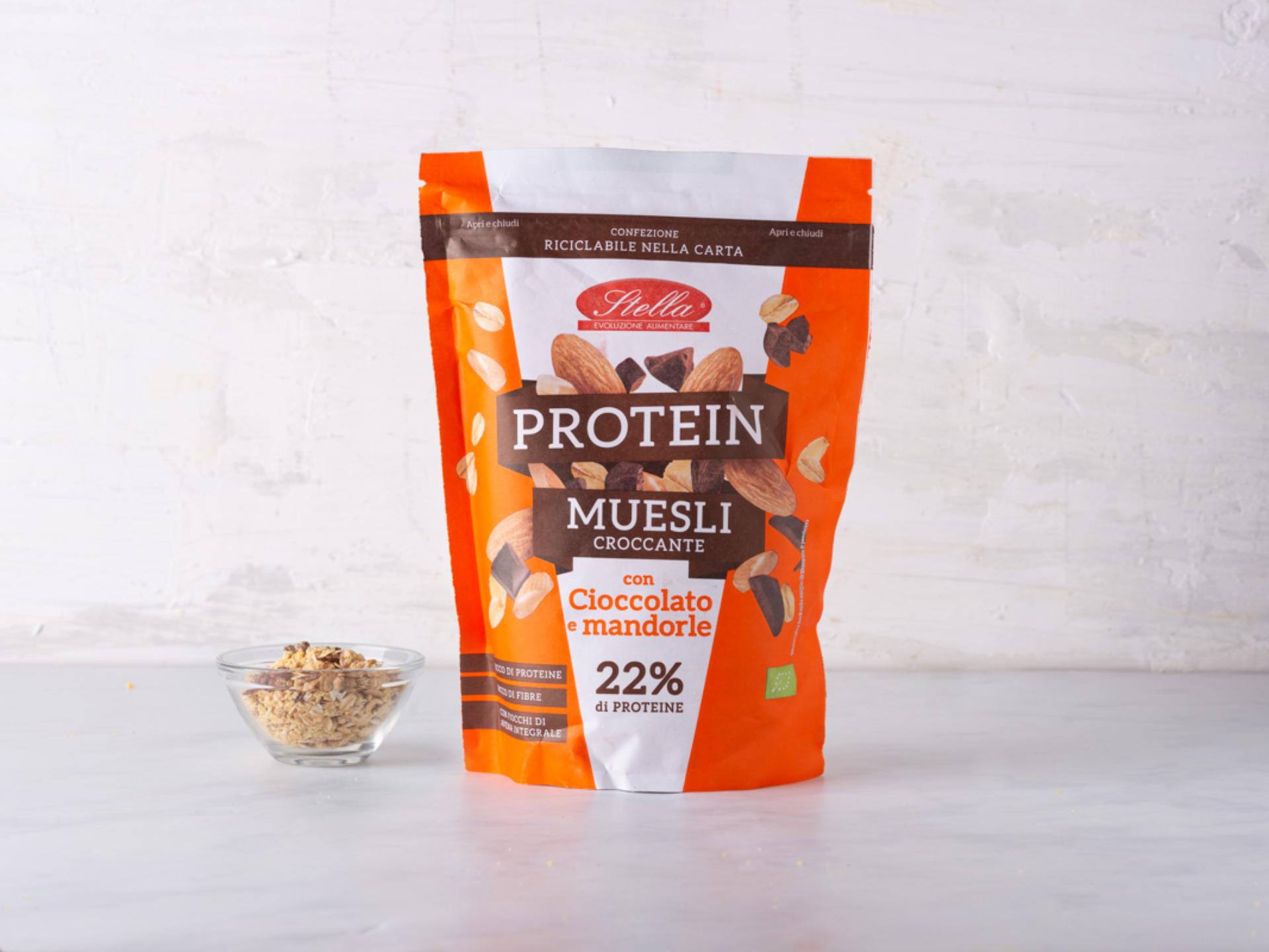 Muesli proteico con mandorle e cioccolato BIO