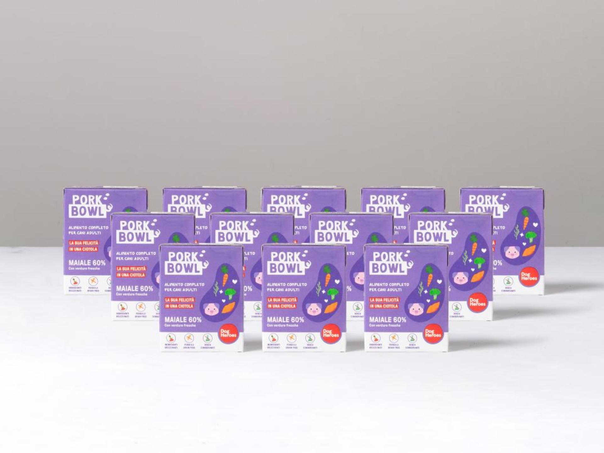 12 Cibo umido per cani 60% maiale