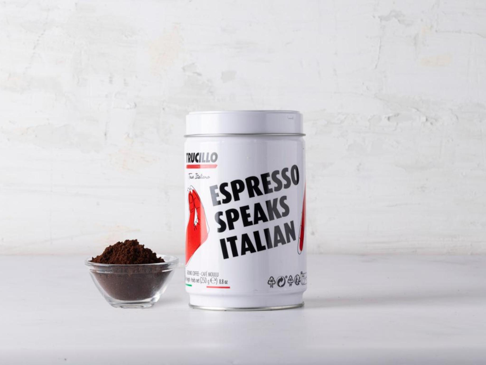 Caffè macinato espresso speaks italian