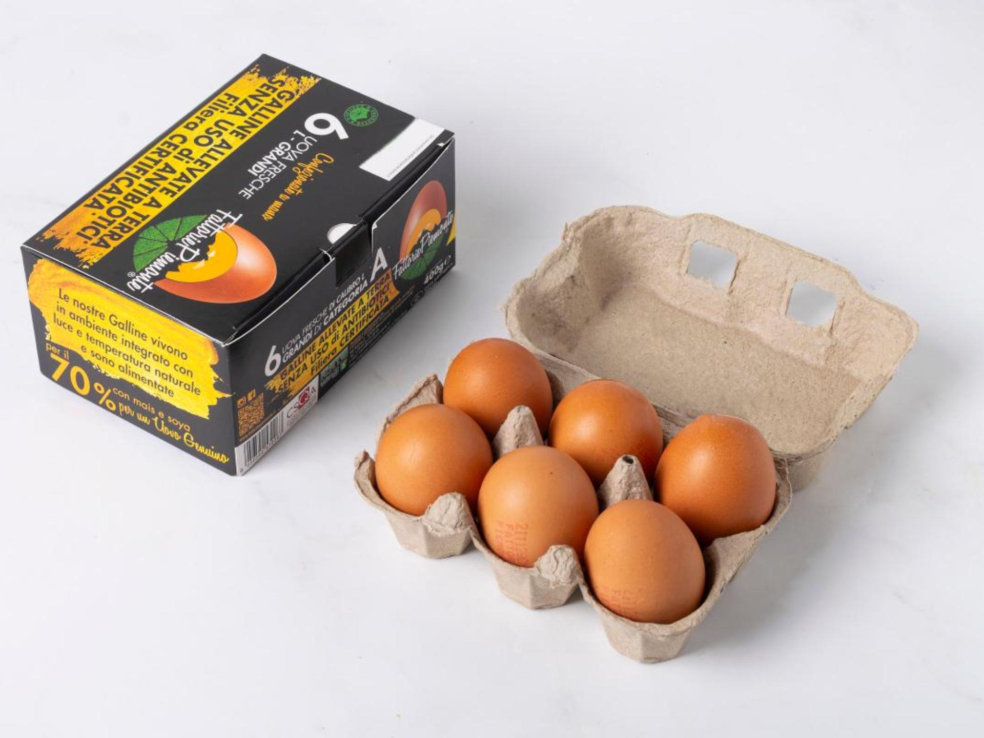 6 uova da allevamento a terra piemontesi