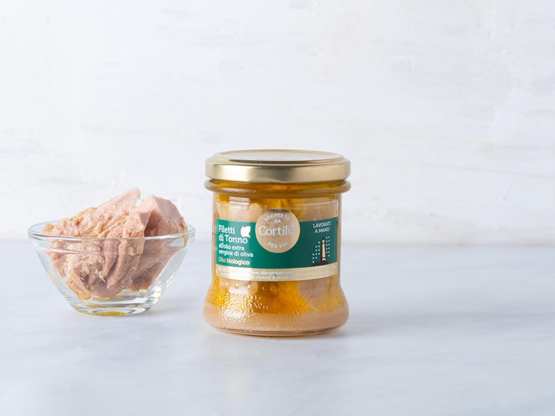 Filetti di tonno all'olio extra vergine di oliva biologico