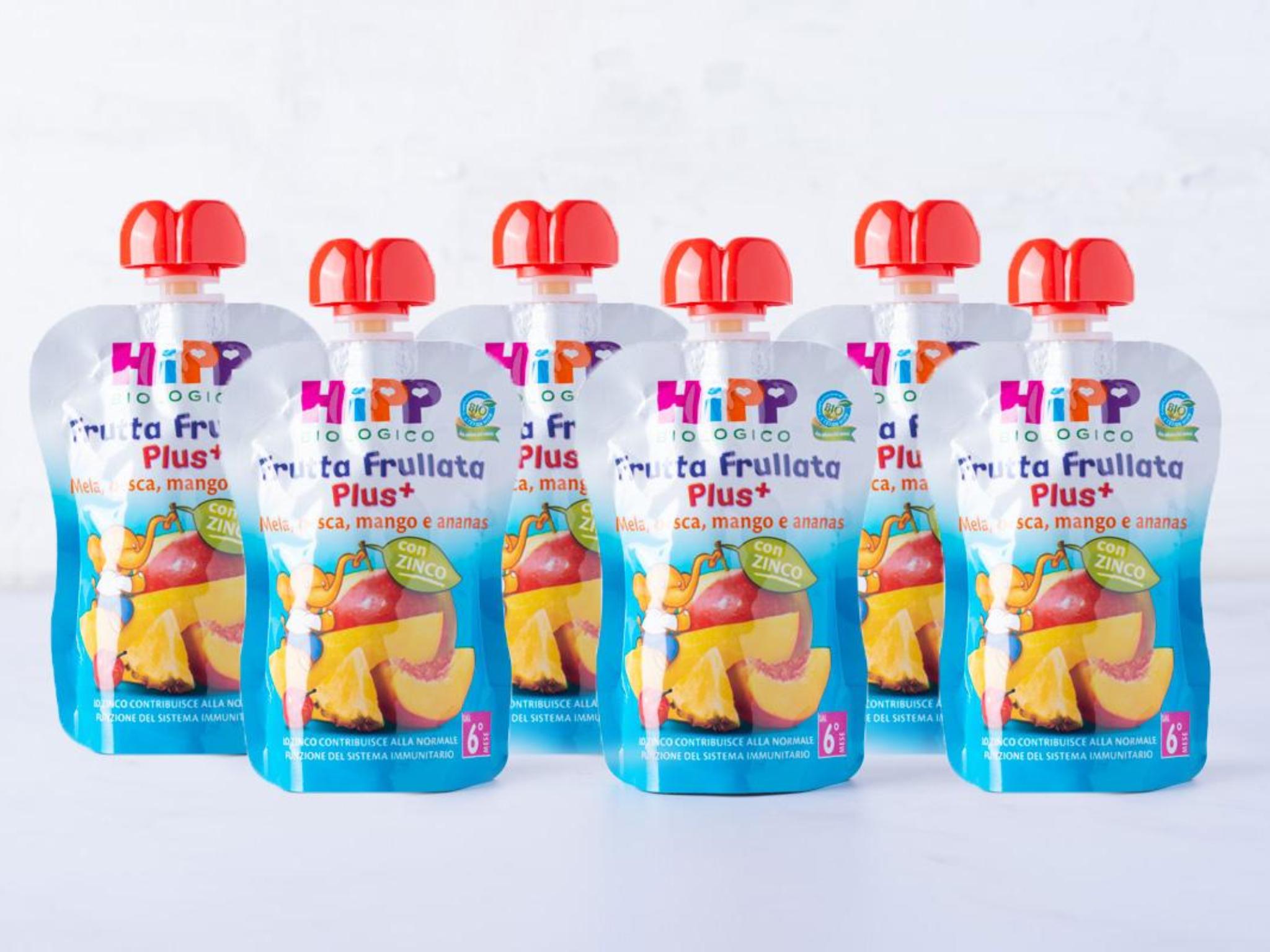 6 Frutta frullata mela, pesca, mango e ananas con zinco BIO