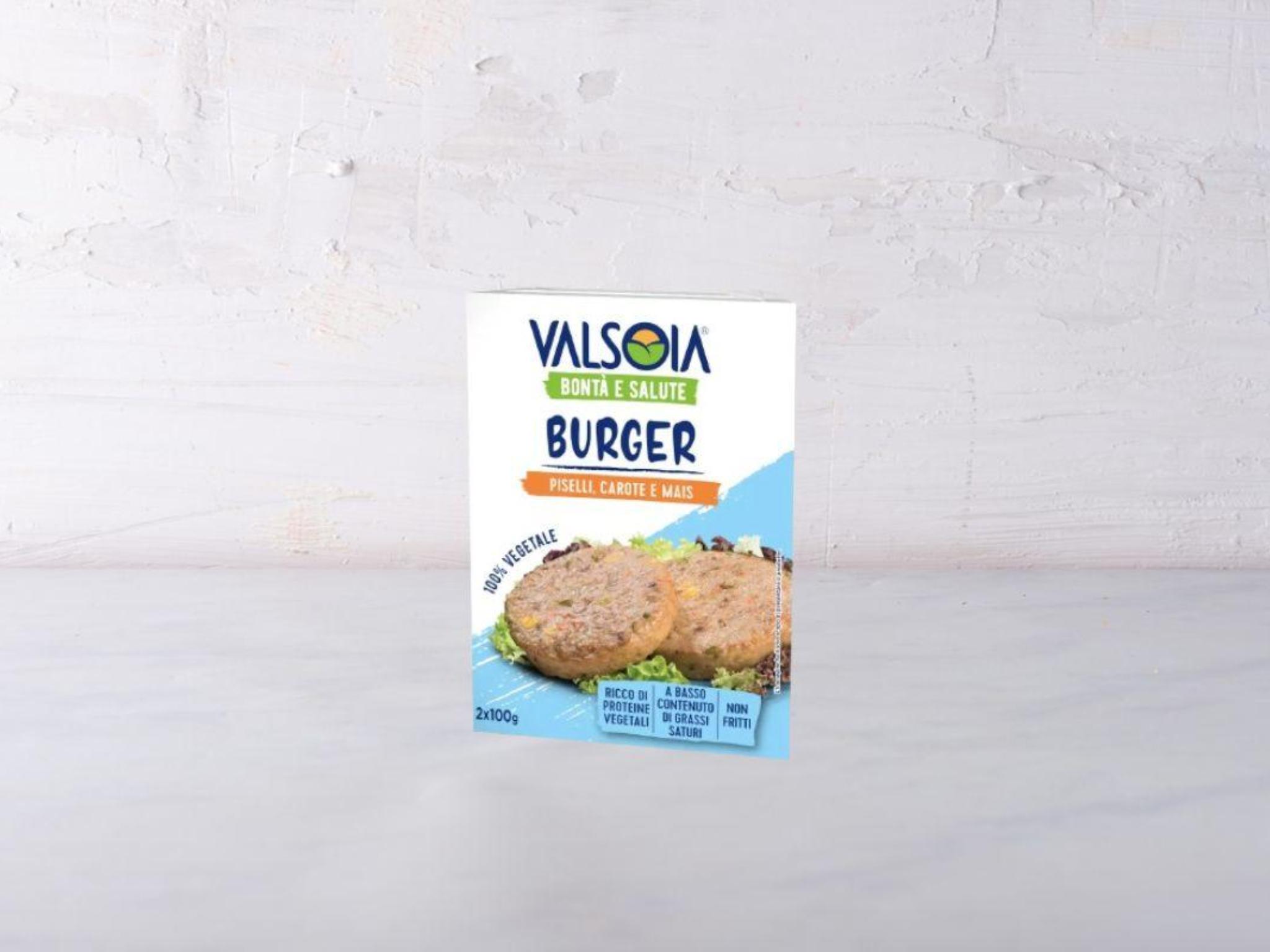 Burger vegetale con piselli, carote e mais