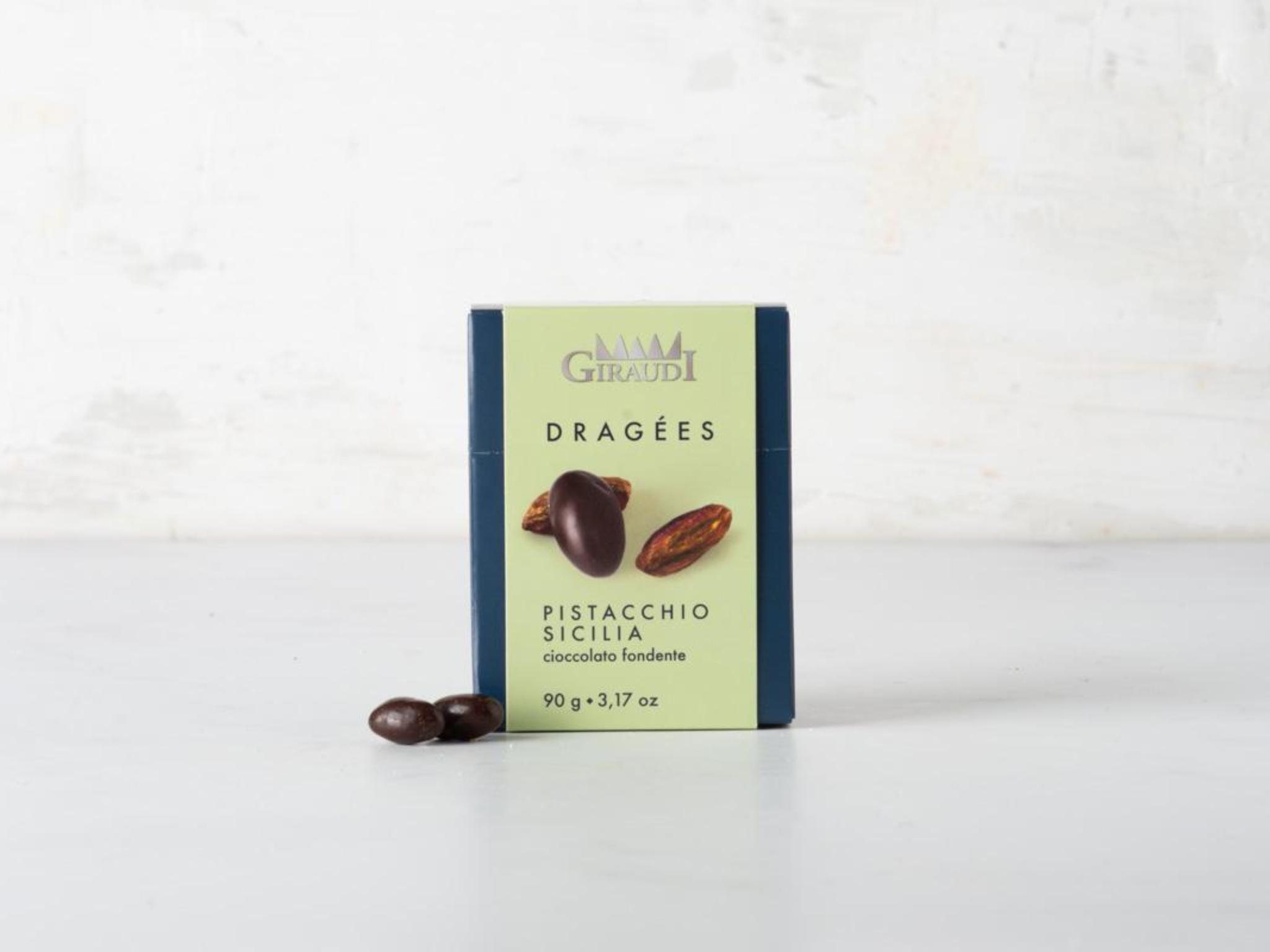 Pistacchi ricoperti di cioccolato fondente
