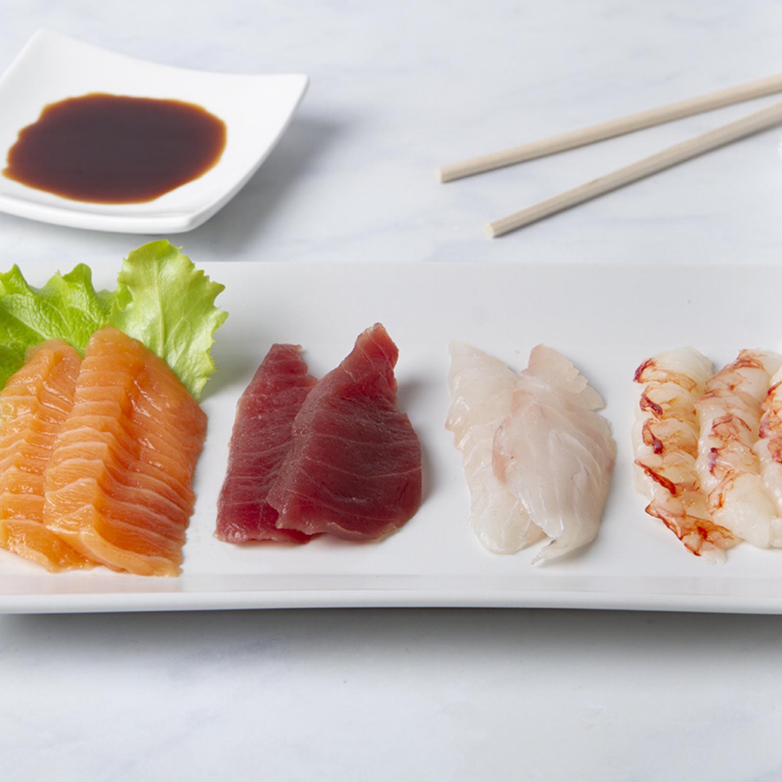 Sashimi misto con gambero rosso