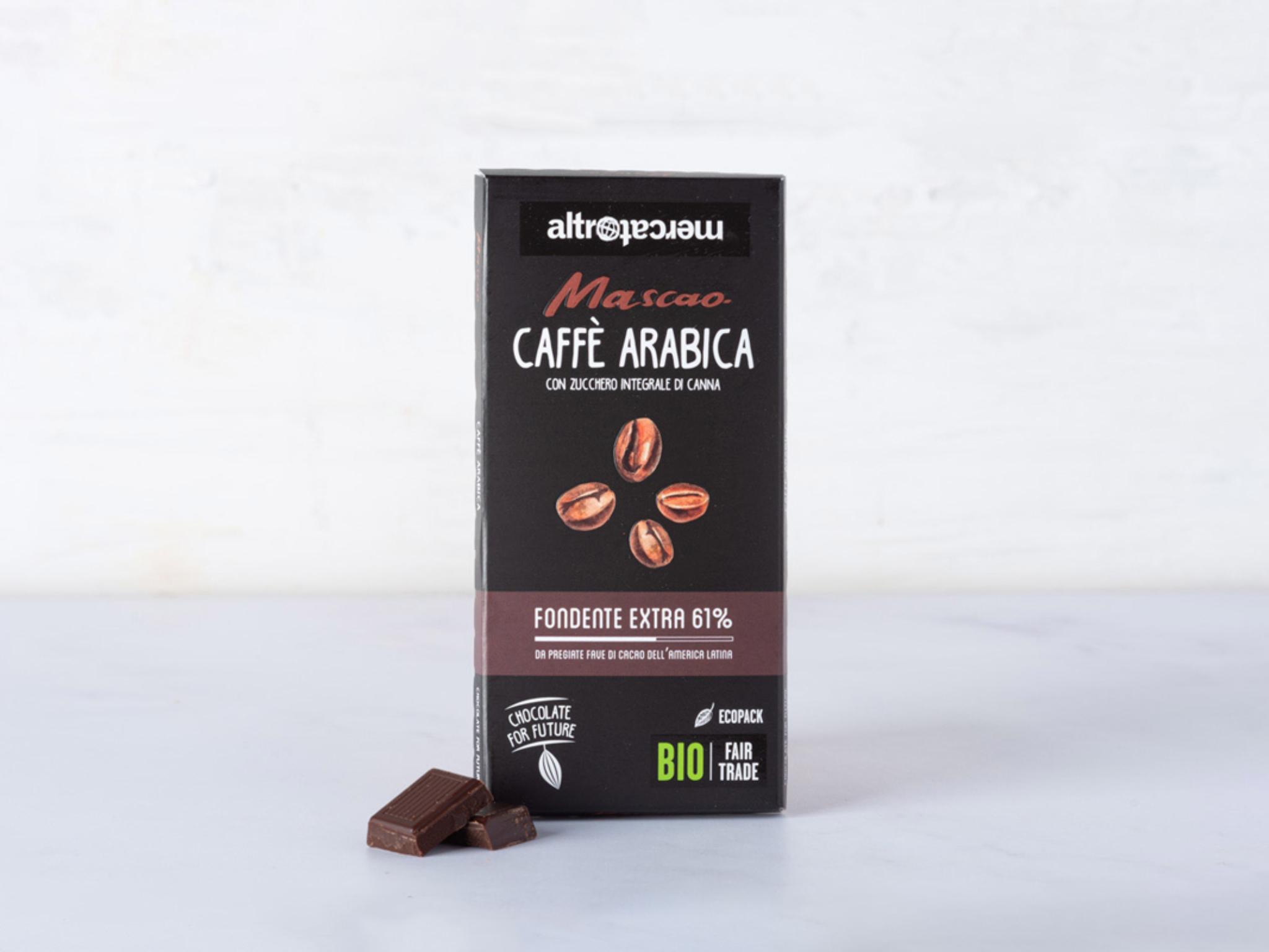 Cioccolato Mascao fondente extra con caffè arabica BIO