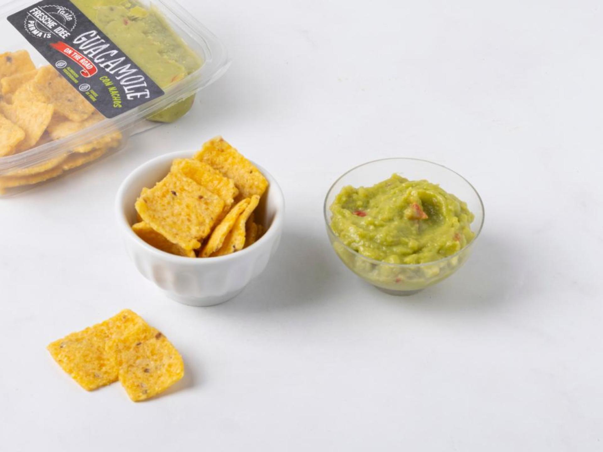 Snack guacamole e nachos