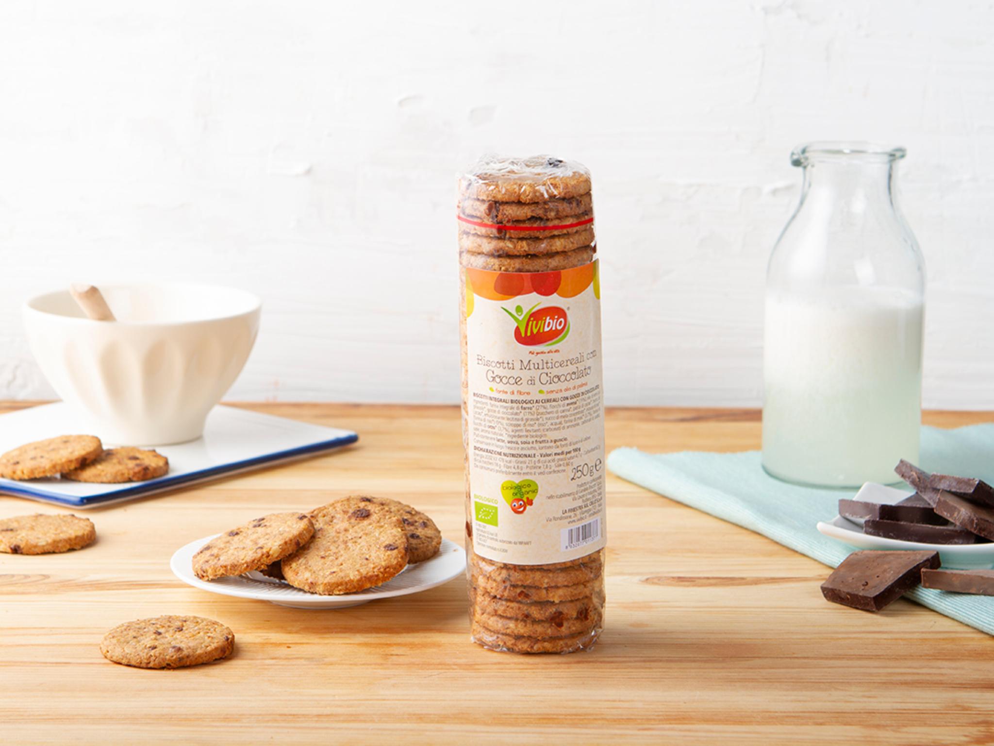 Biscotti multicereali con gocce di cioccolato BIO