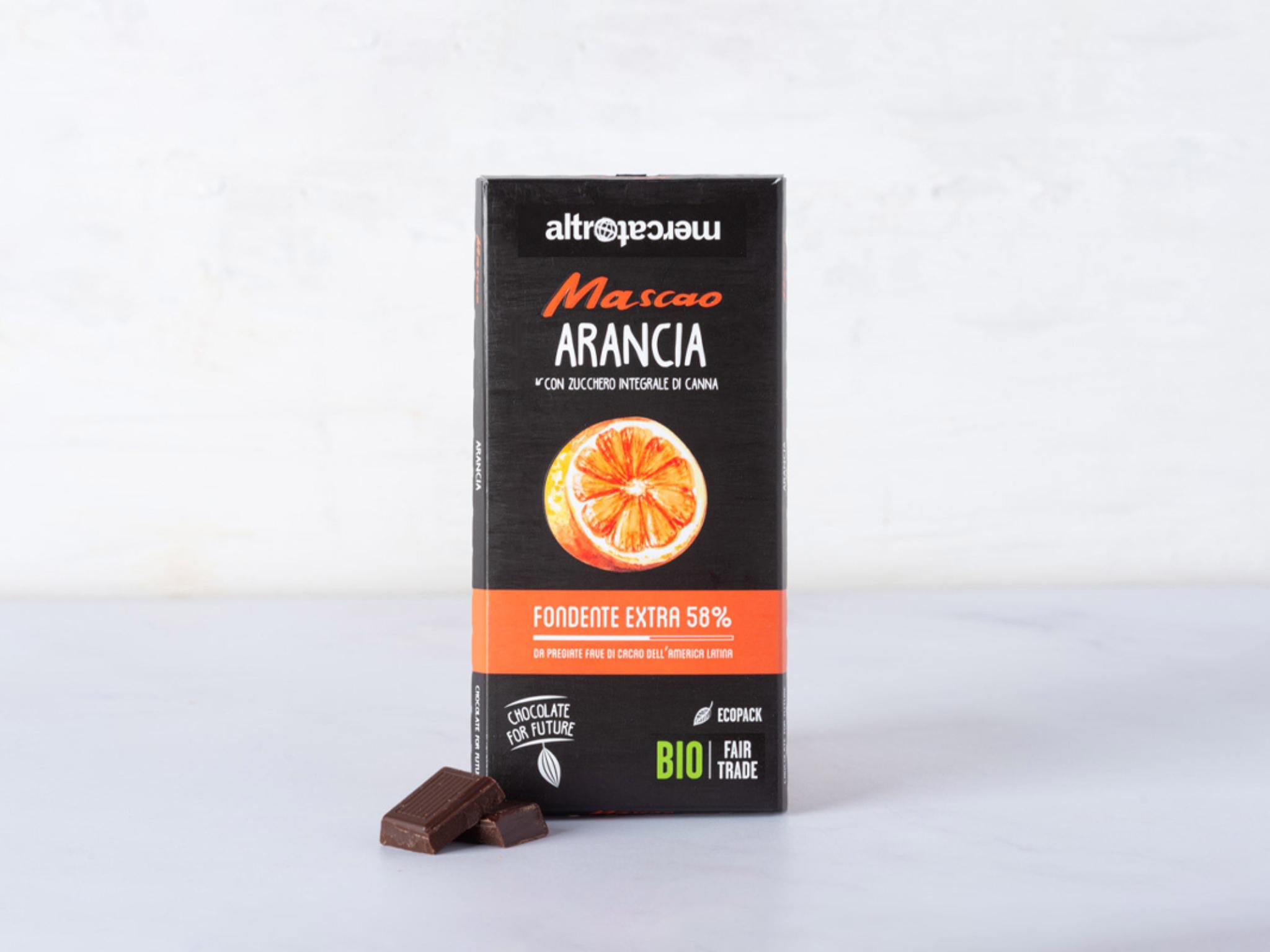 Cioccolato Mascao fondente extra con arancia BIO