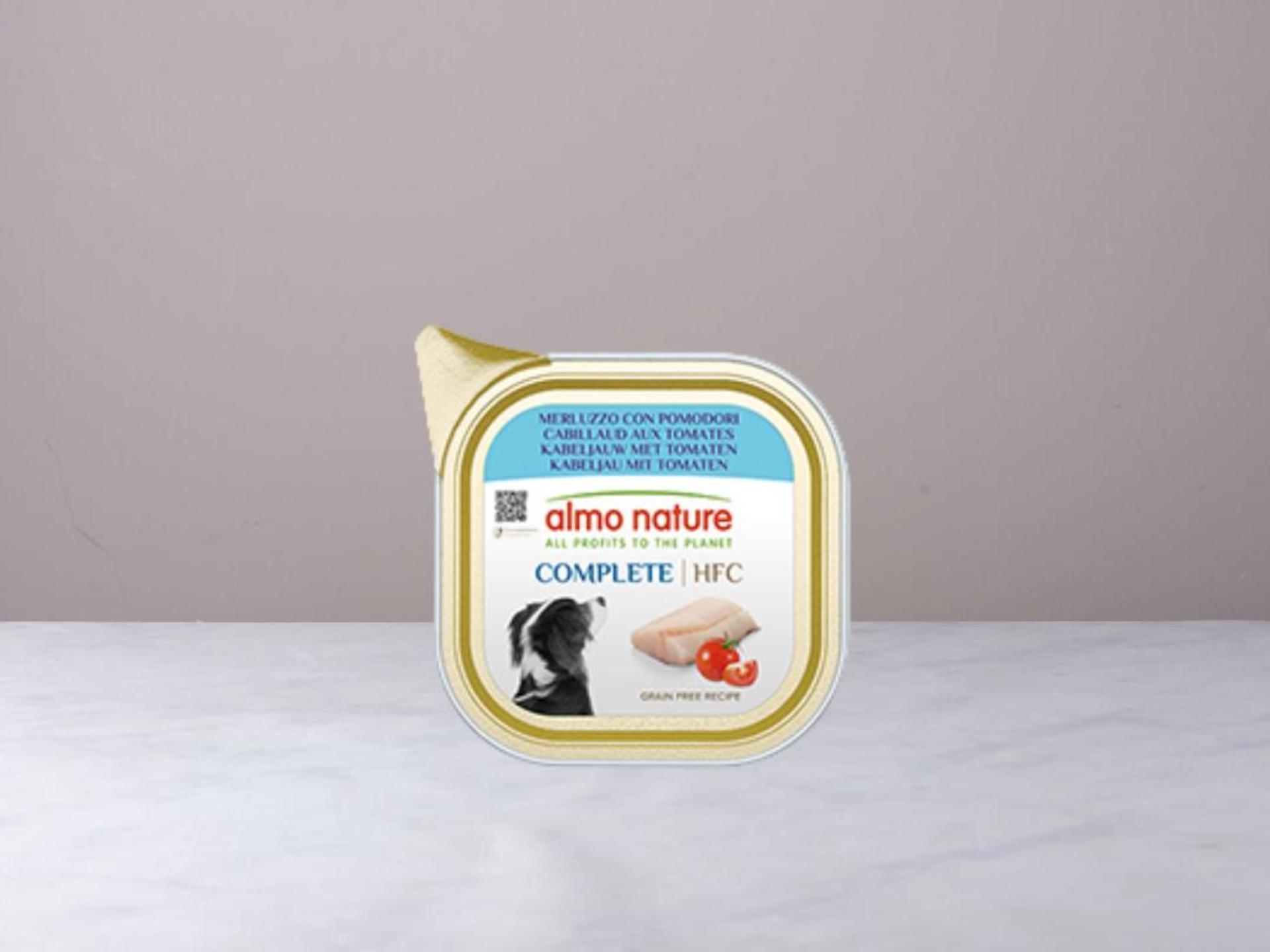 Vaschetta con merluzzo e pomodoro per cane