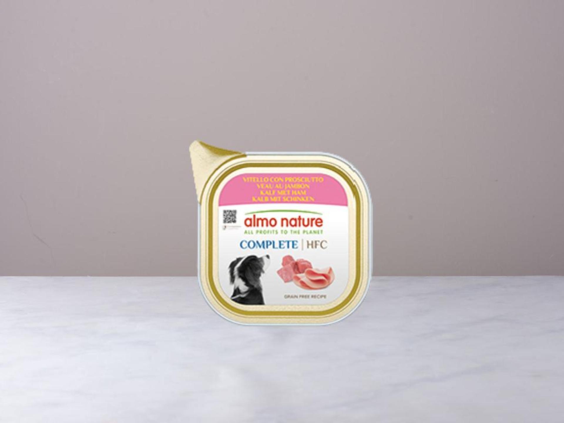 Vaschetta con vitello e prosciutto per cane