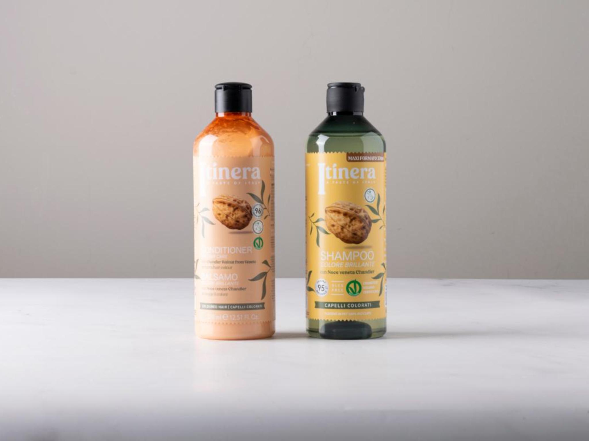 Shampoo e balsamo colore brillante con noce veneta