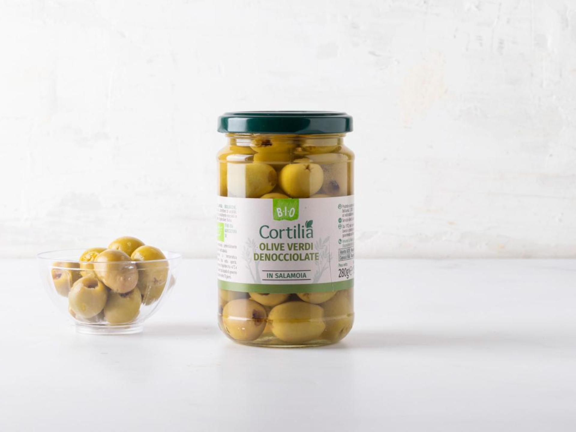 Olive verdi denocciolate in salamoia BIO