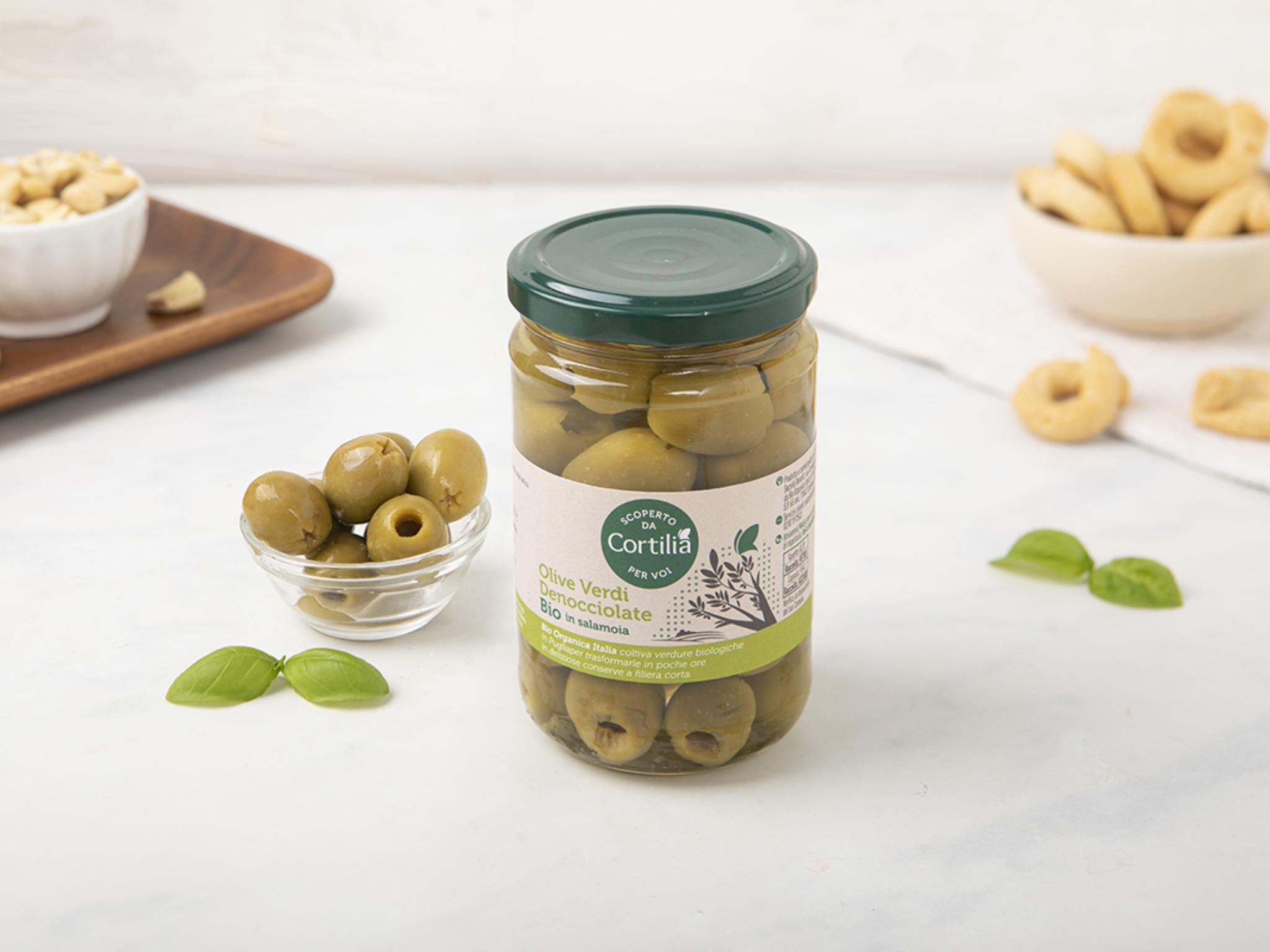 Olive verdi denocciolate in salamoia BIO