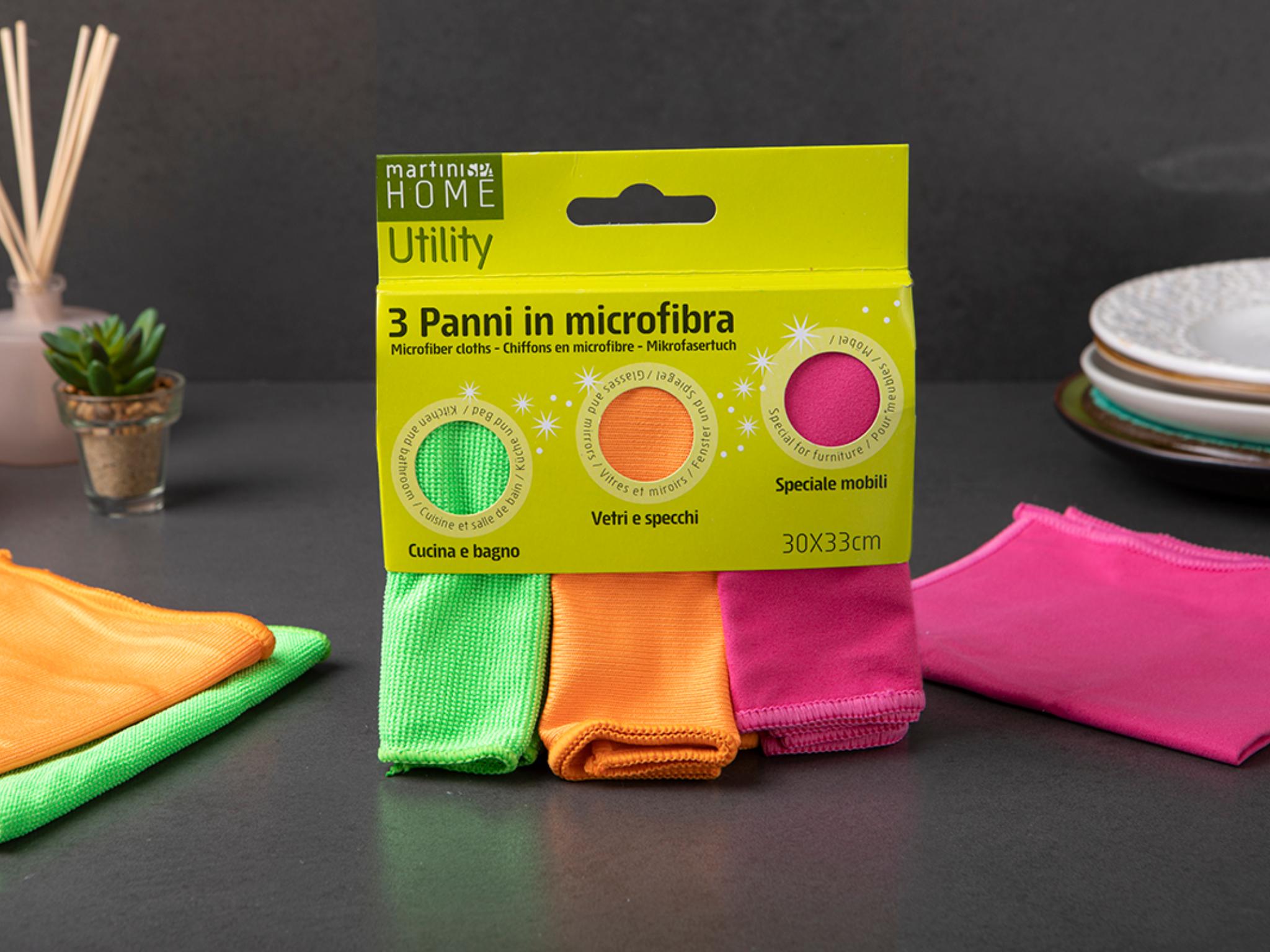 3 Panni in microfibra multisuperfici