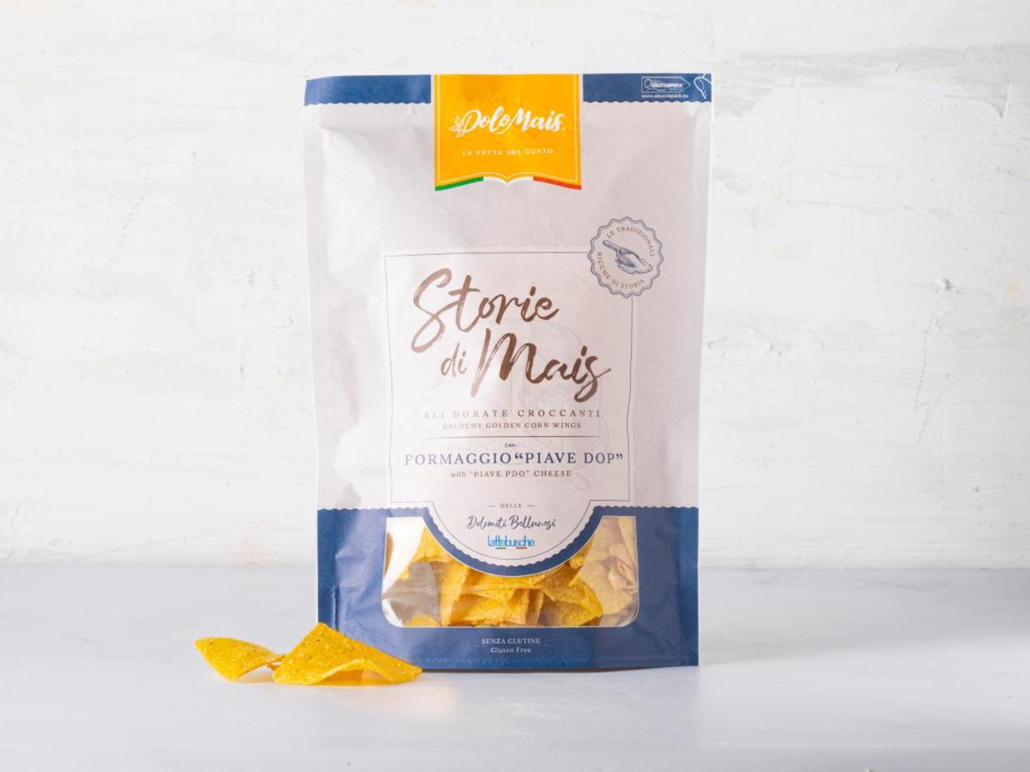 Chips di mais con formaggio Piave DOP