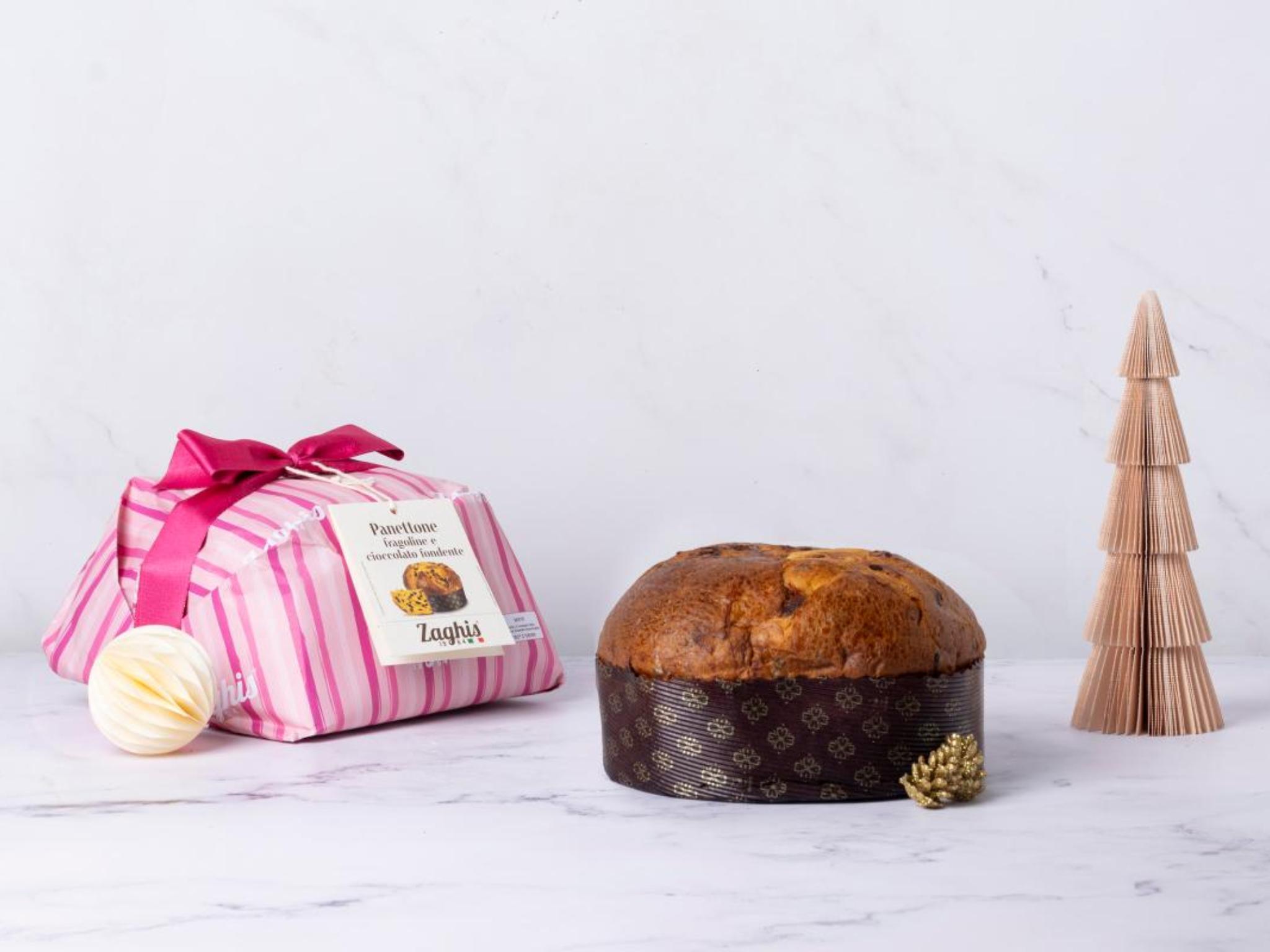 Panettone con fragoline e cioccolato fondente