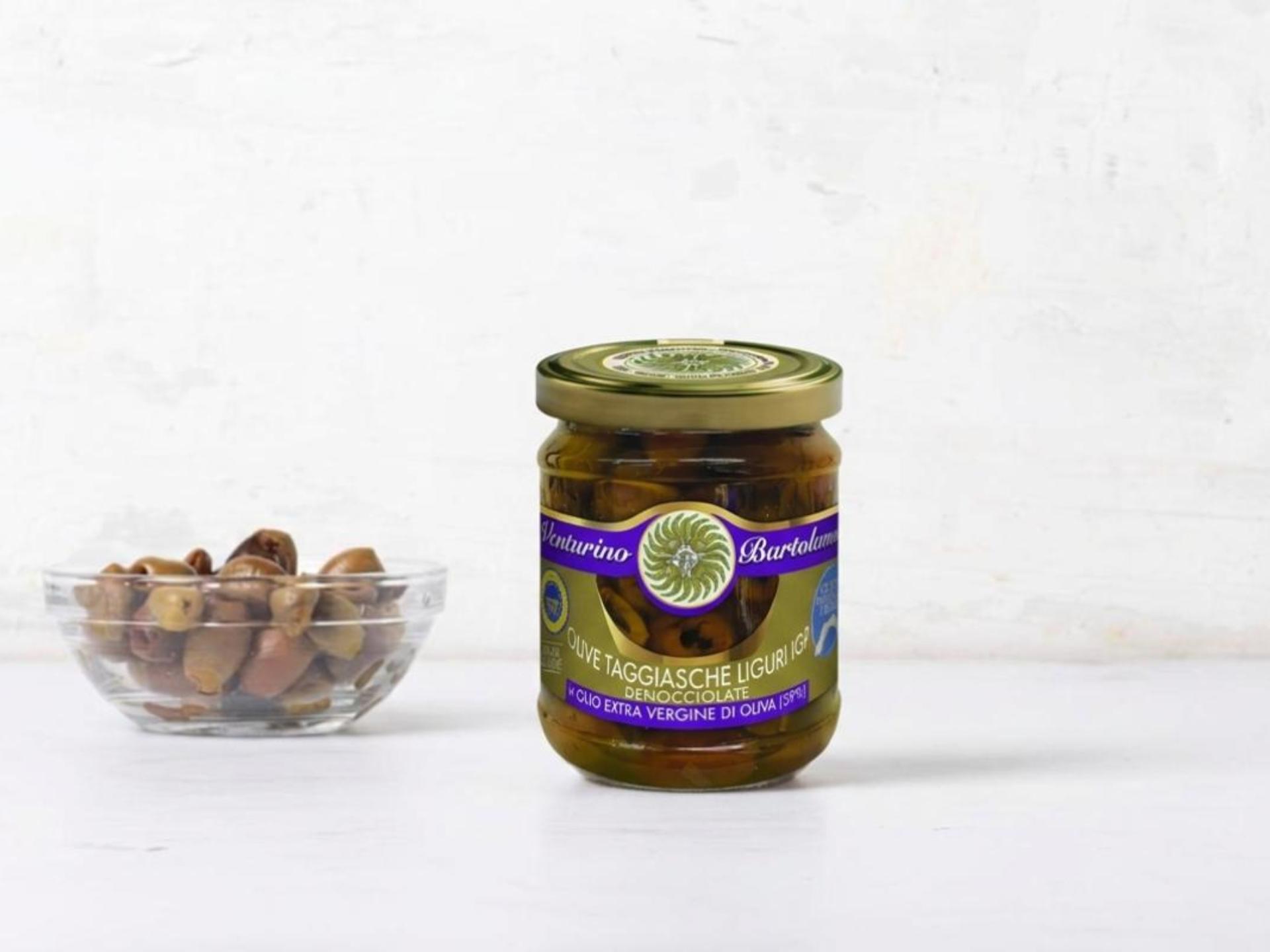 Olive taggiasche Liguri IGP snocciolate in olio EVO