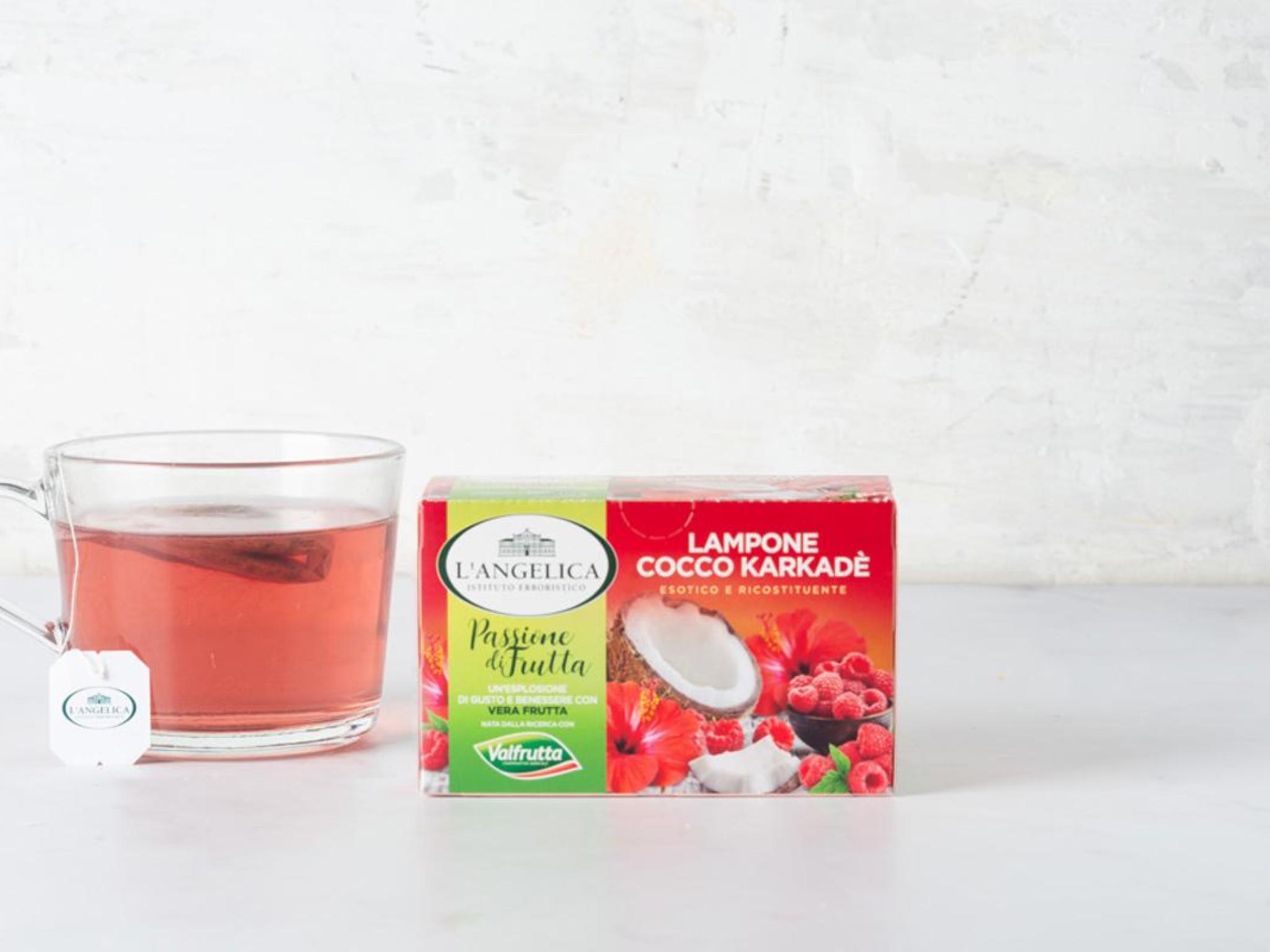 Infuso cocco, lampone e karkadè