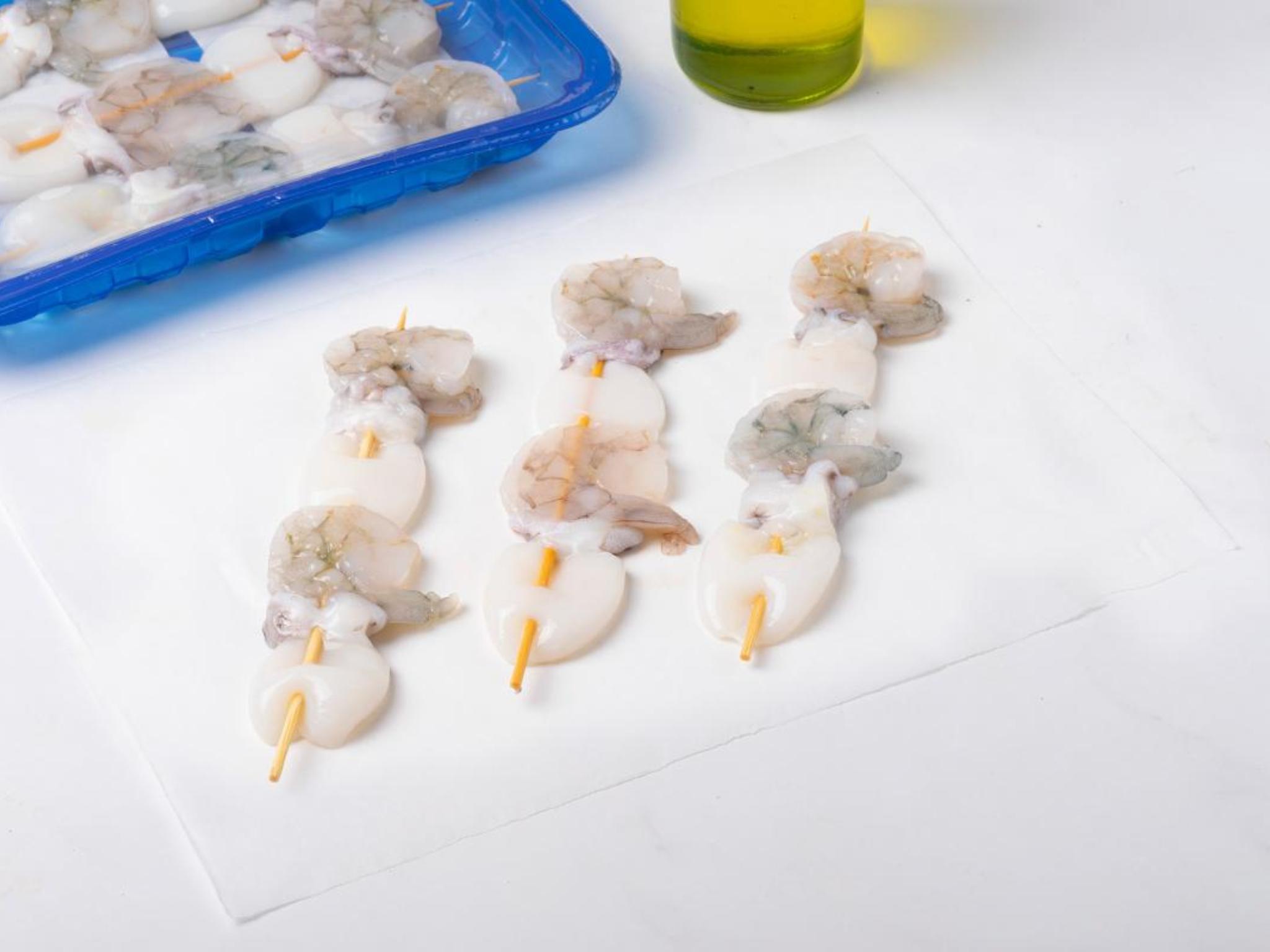 Spiedini di seppie e mazzancolle