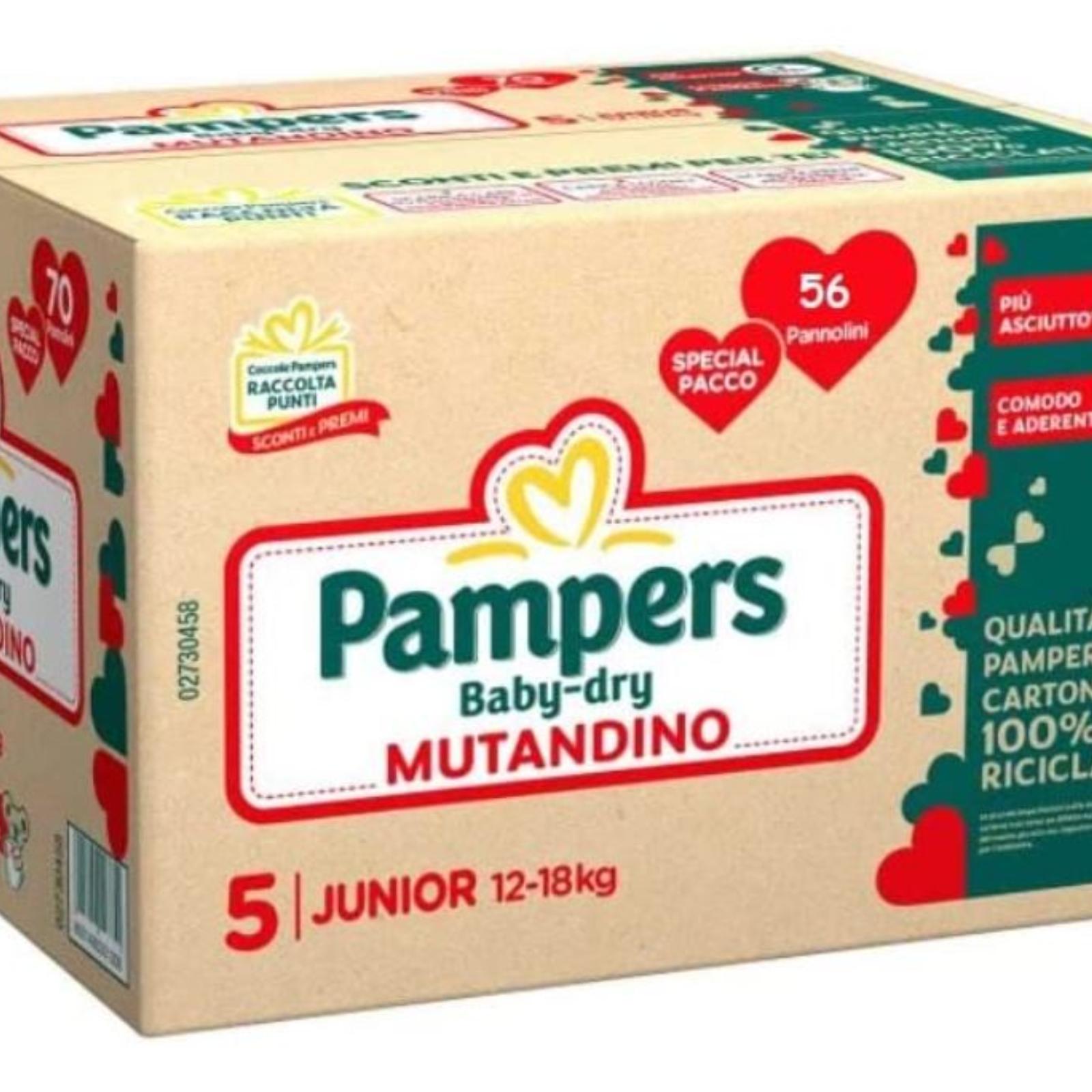 56 pannolini Baby-dry Mutandino Taglia 5 | Junior 12-18 kg
