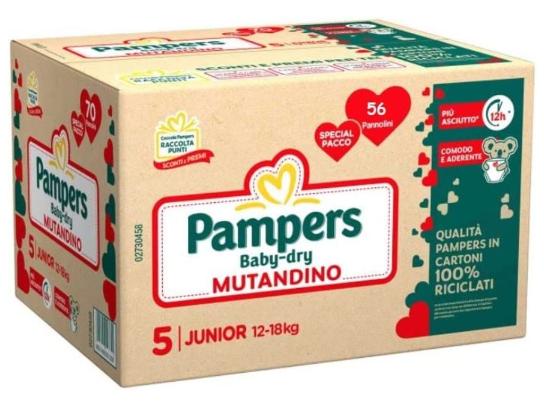 56 pannolini Baby-dry Mutandino Taglia 5 | Junior 12-18 kg