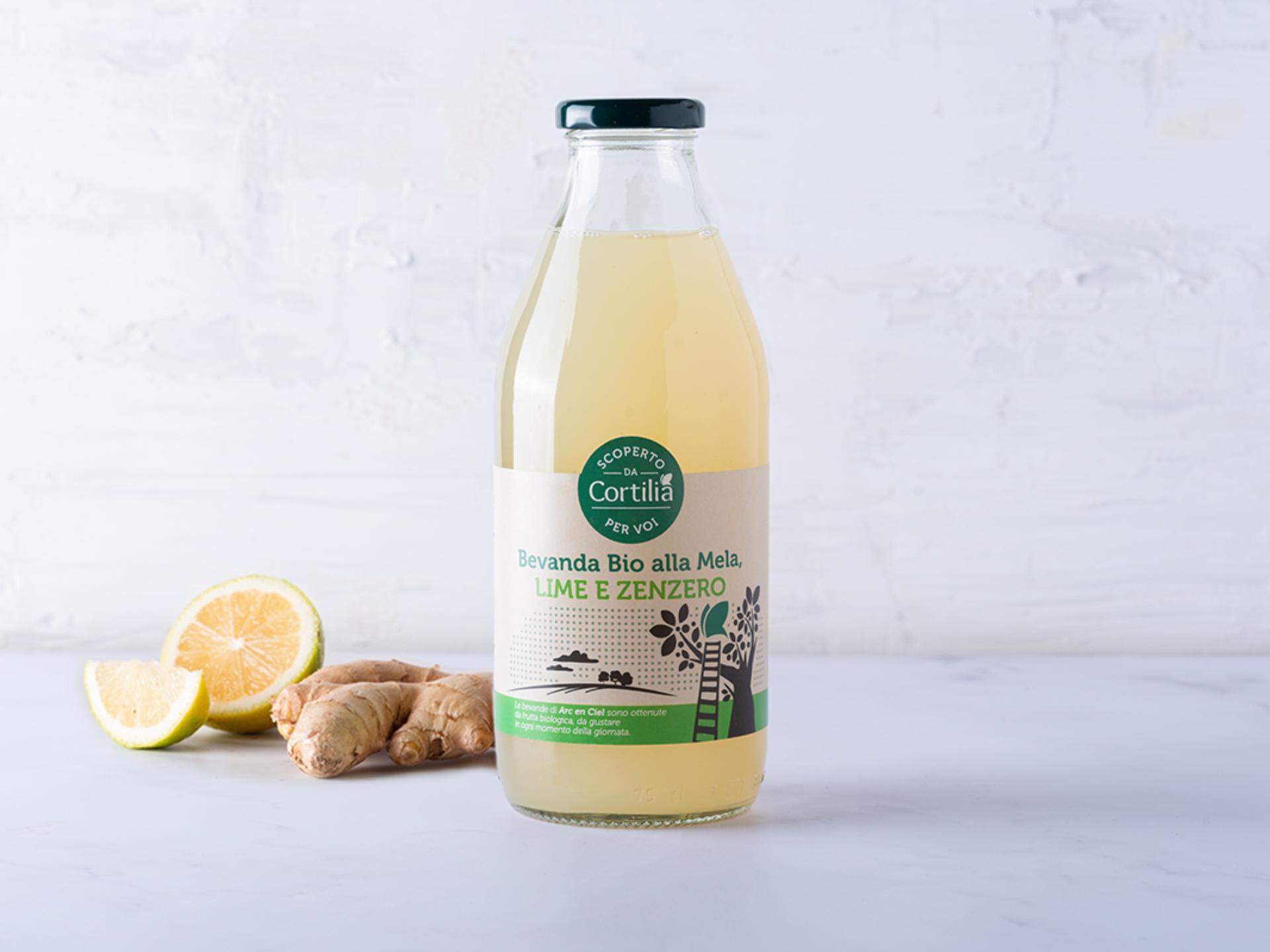 Bevanda lime, zenzero e mela BIO