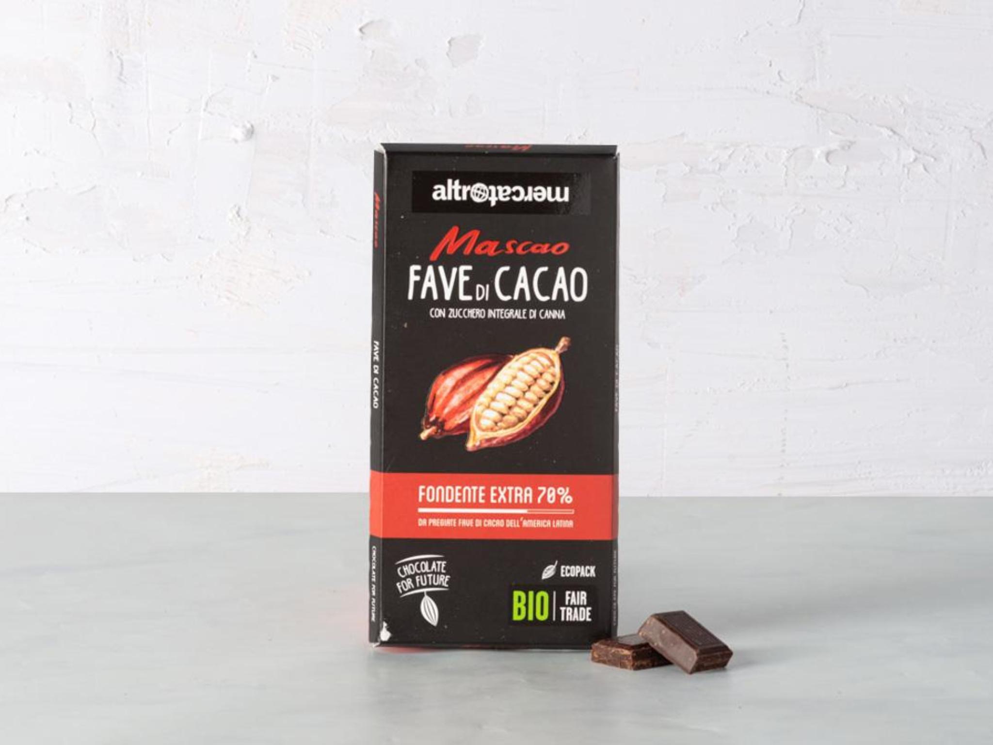 Cioccolato Mascao fondente extra 70% fave di cacao BIO